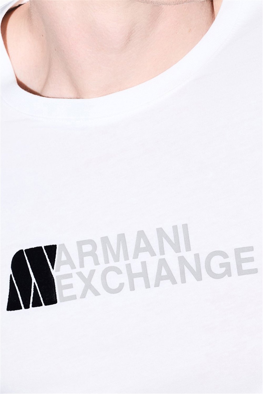Armani Exchange Erkek Bisiklet Yaka T-Shirt Beyaz