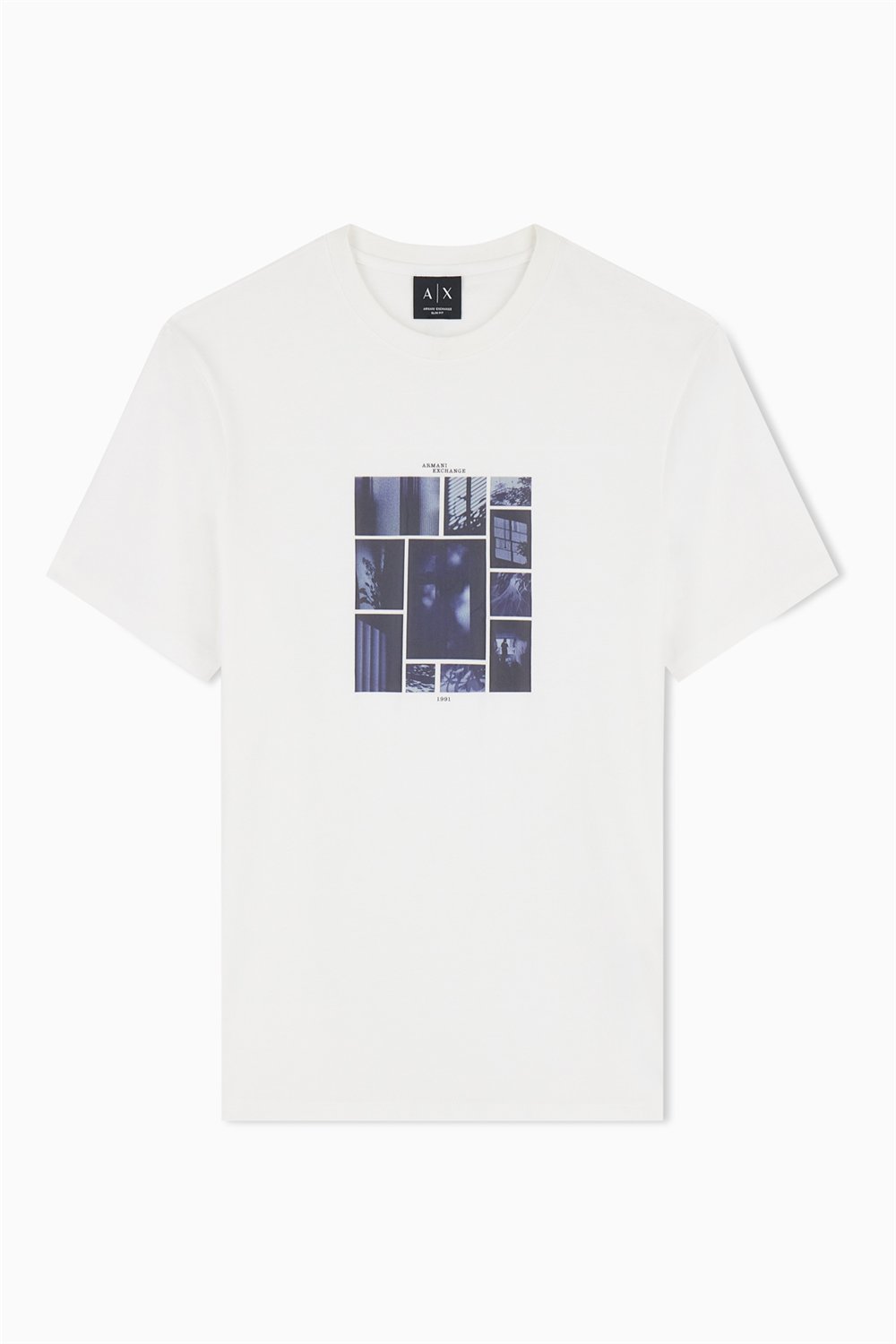 Armani Exchange Erkek Bisiklet Yaka T-Shirt Beyaz
