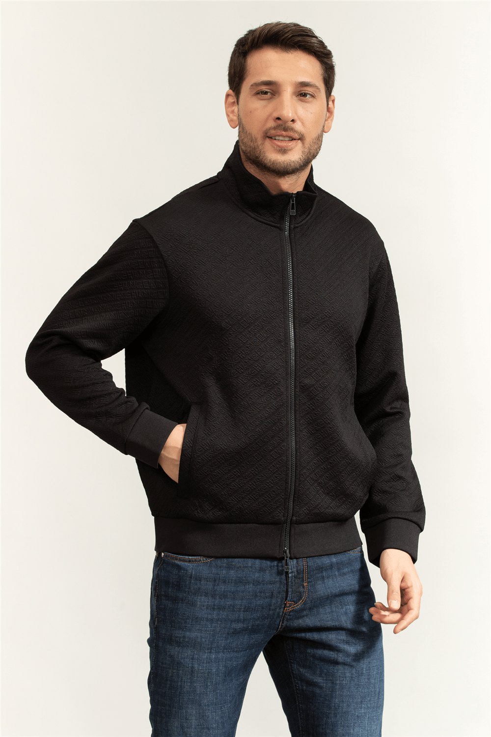 Armani Exchange Erkek Fermuarlı Sweatshirt