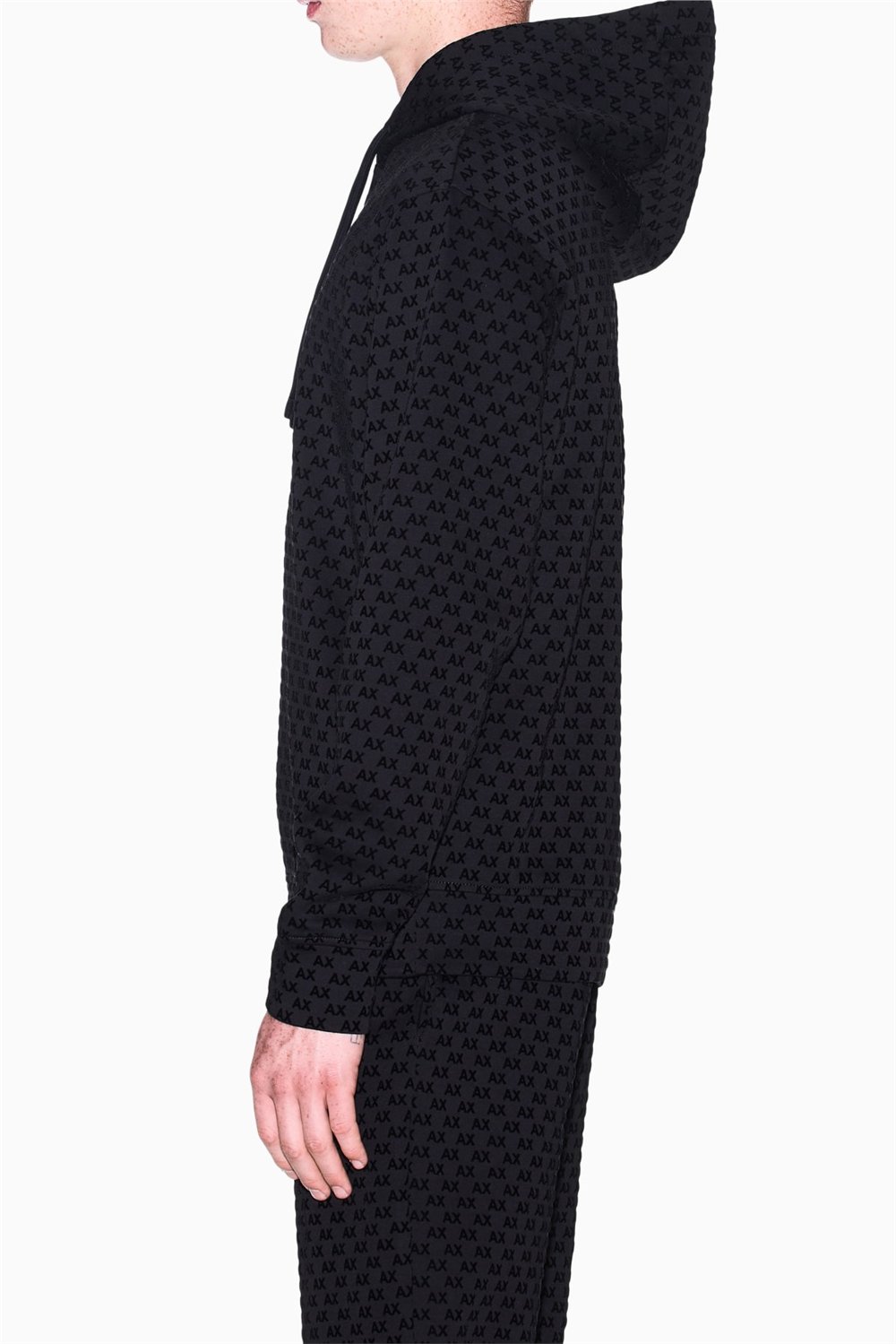 Armani Exchange Erkek Kapüşonlu Sweatshirt Siyah