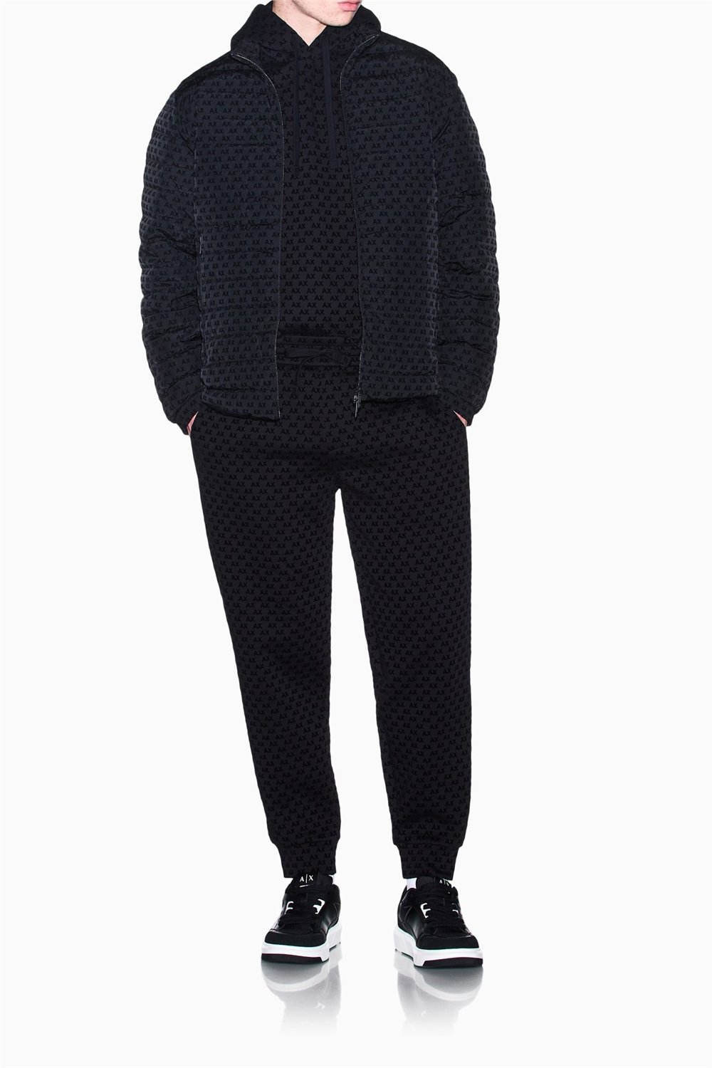 Armani Exchange Erkek Kapüşonlu Sweatshirt Siyah
