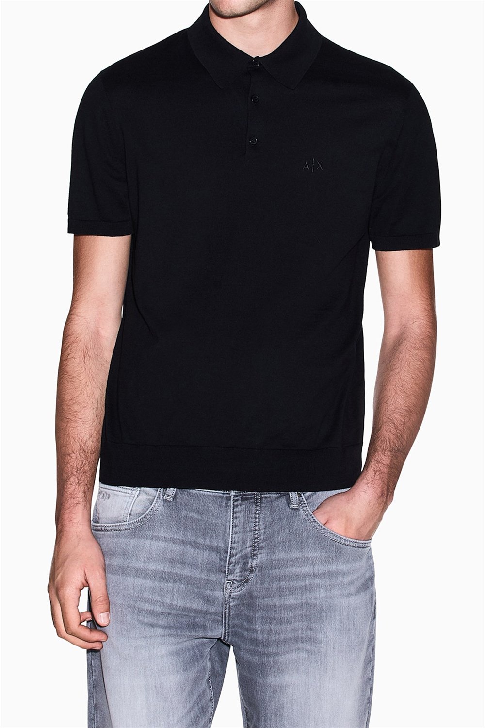 Armani Exchange Erkek Polo Yaka T-Shirt Siyah