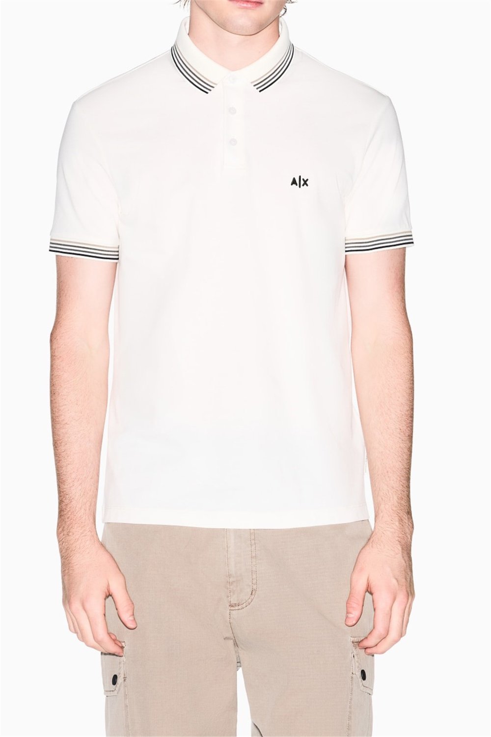 Armani Exchange Erkek Polo Yaka T-Shirt Beyaz
