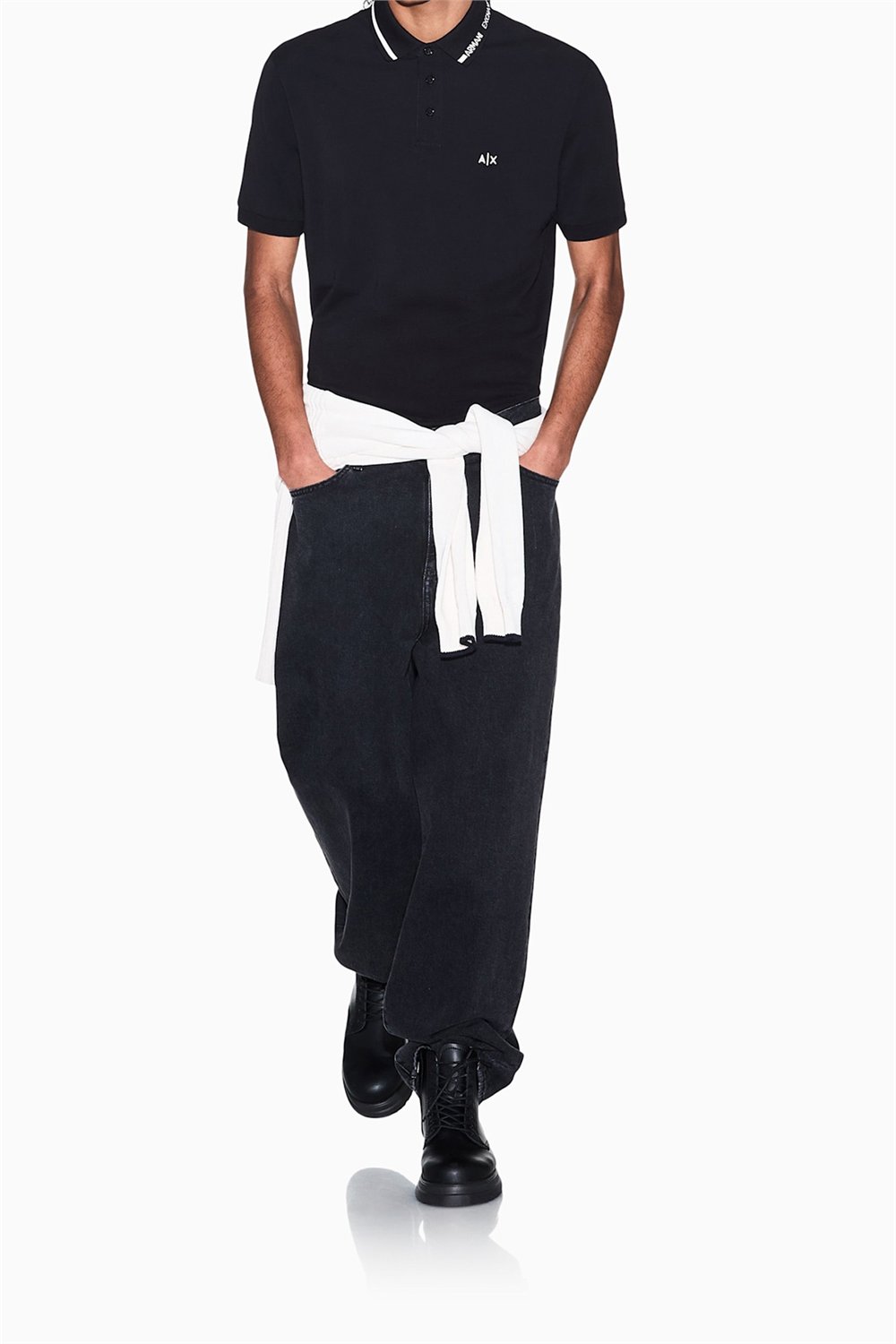 Armani Exchange Erkek Polo Yaka T-Shirt Siyah