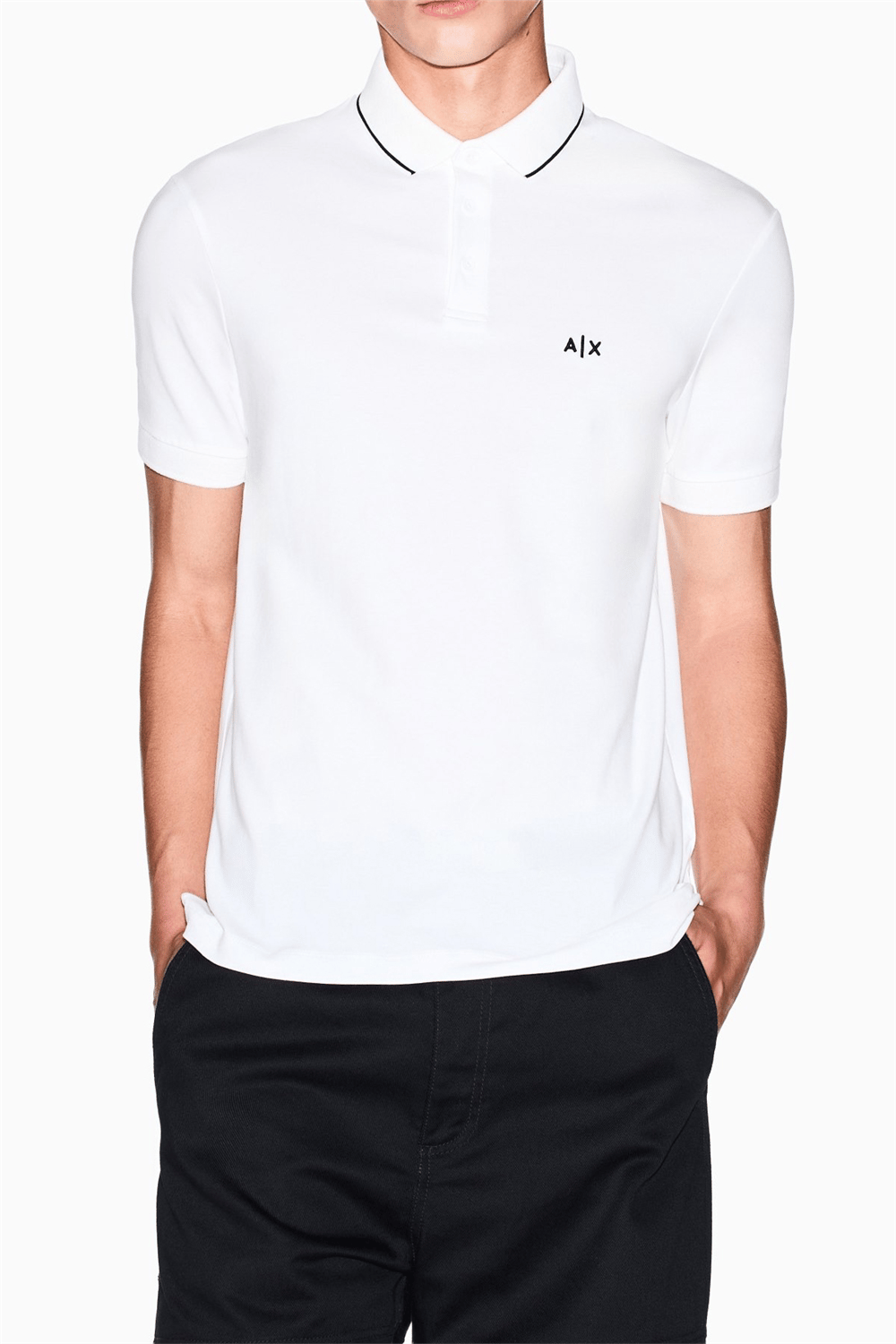 Armani Exchange Erkek Polo Yaka T-Shirt Beyaz