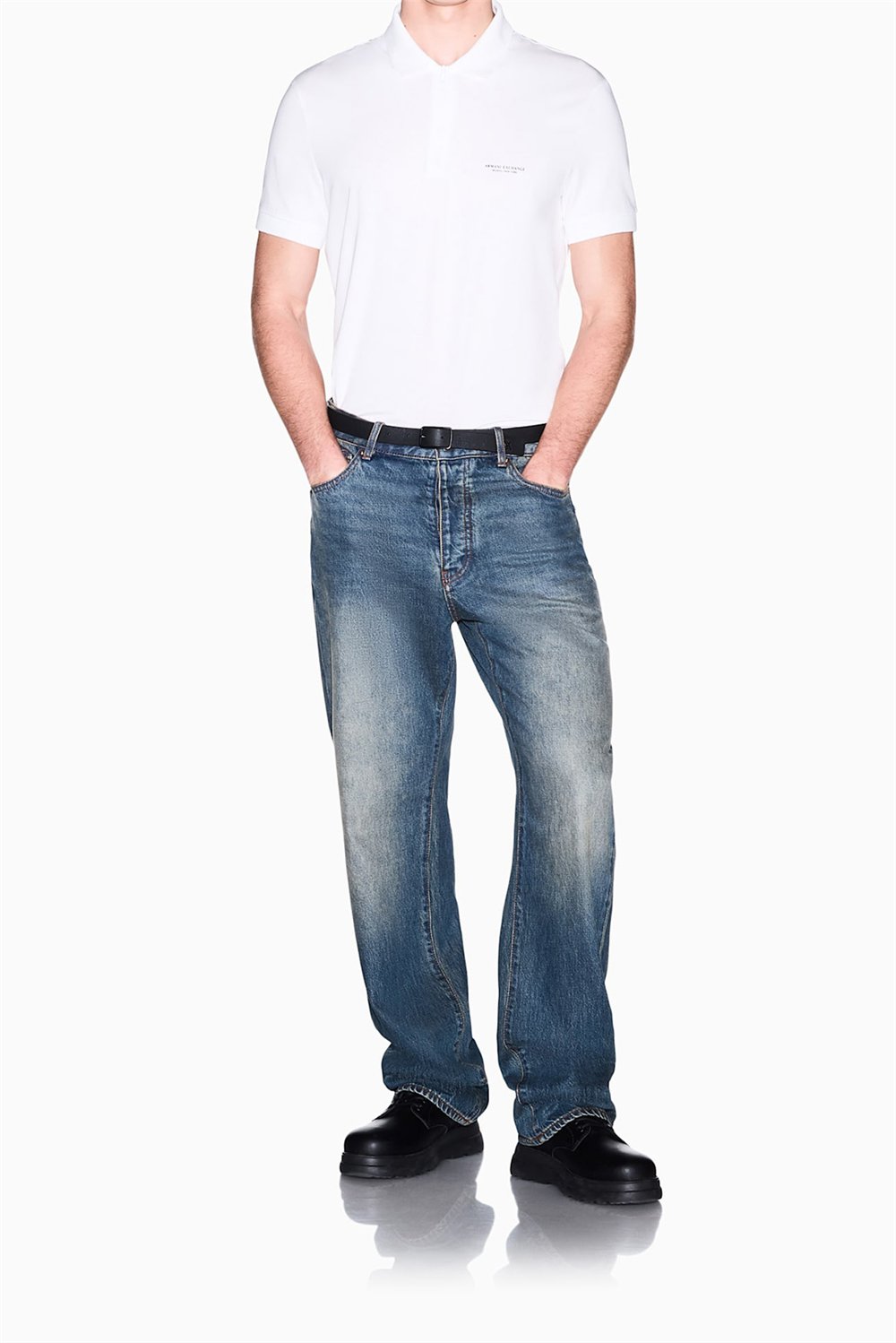 Armani Exchange Erkek Polo Yaka T-Shirt Beyaz