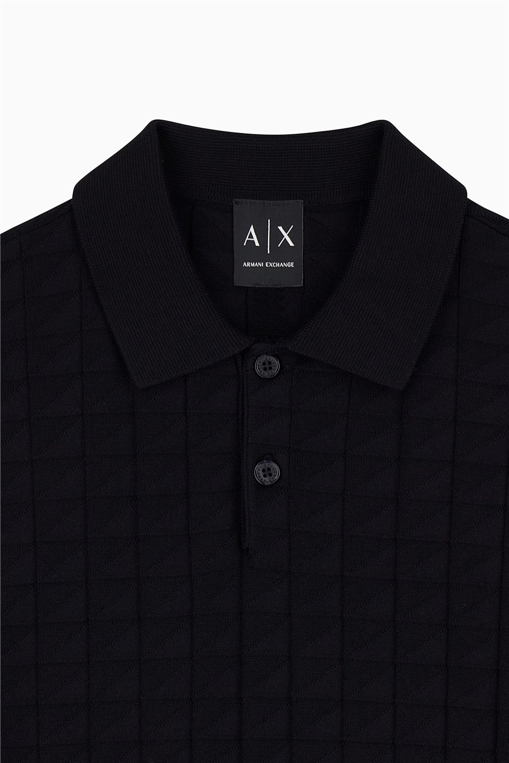 Armani Exchange Erkek Polo Yaka Triko Siyah