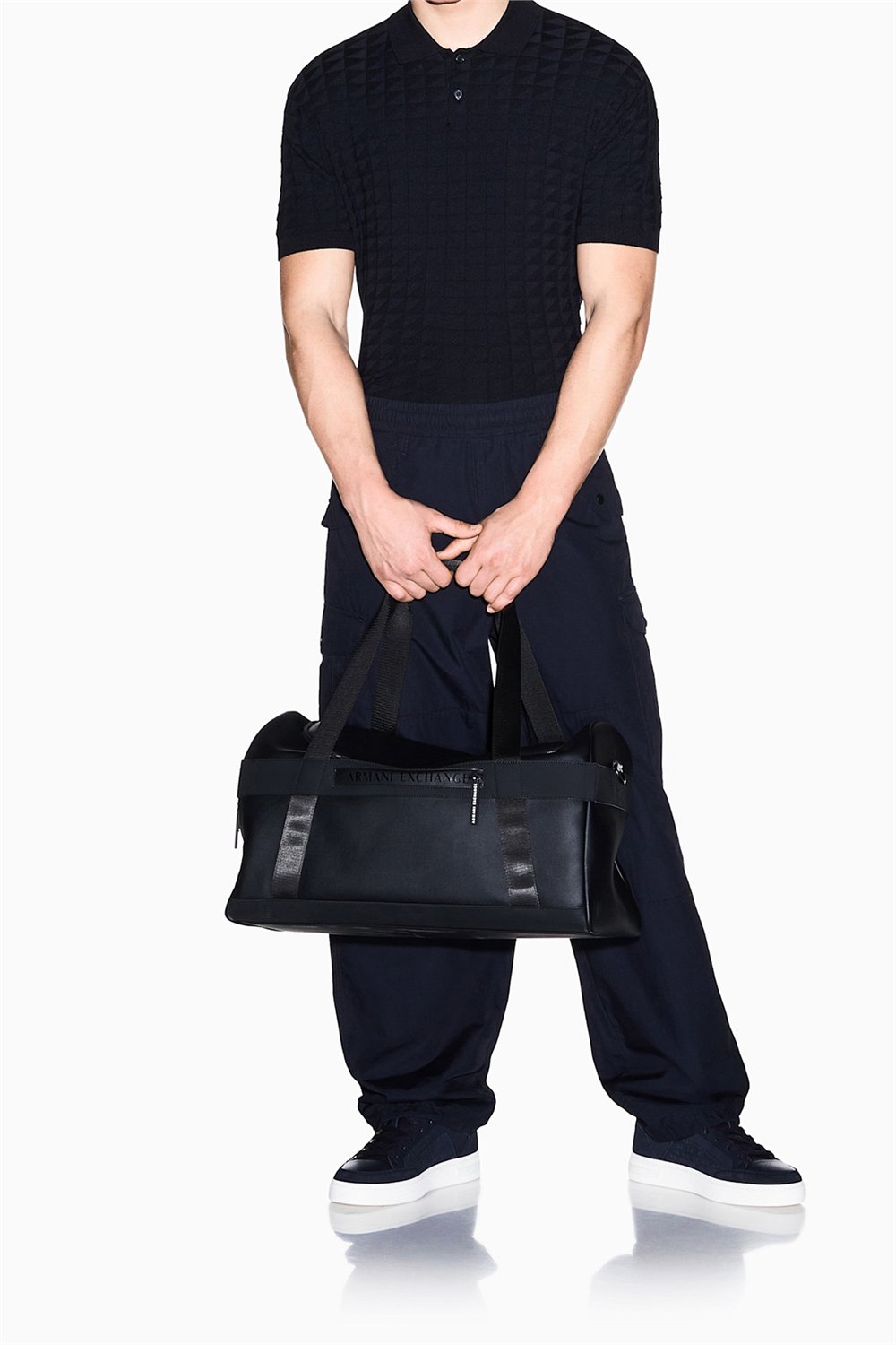 Armani Exchange Erkek Polo Yaka Triko Lacivert
