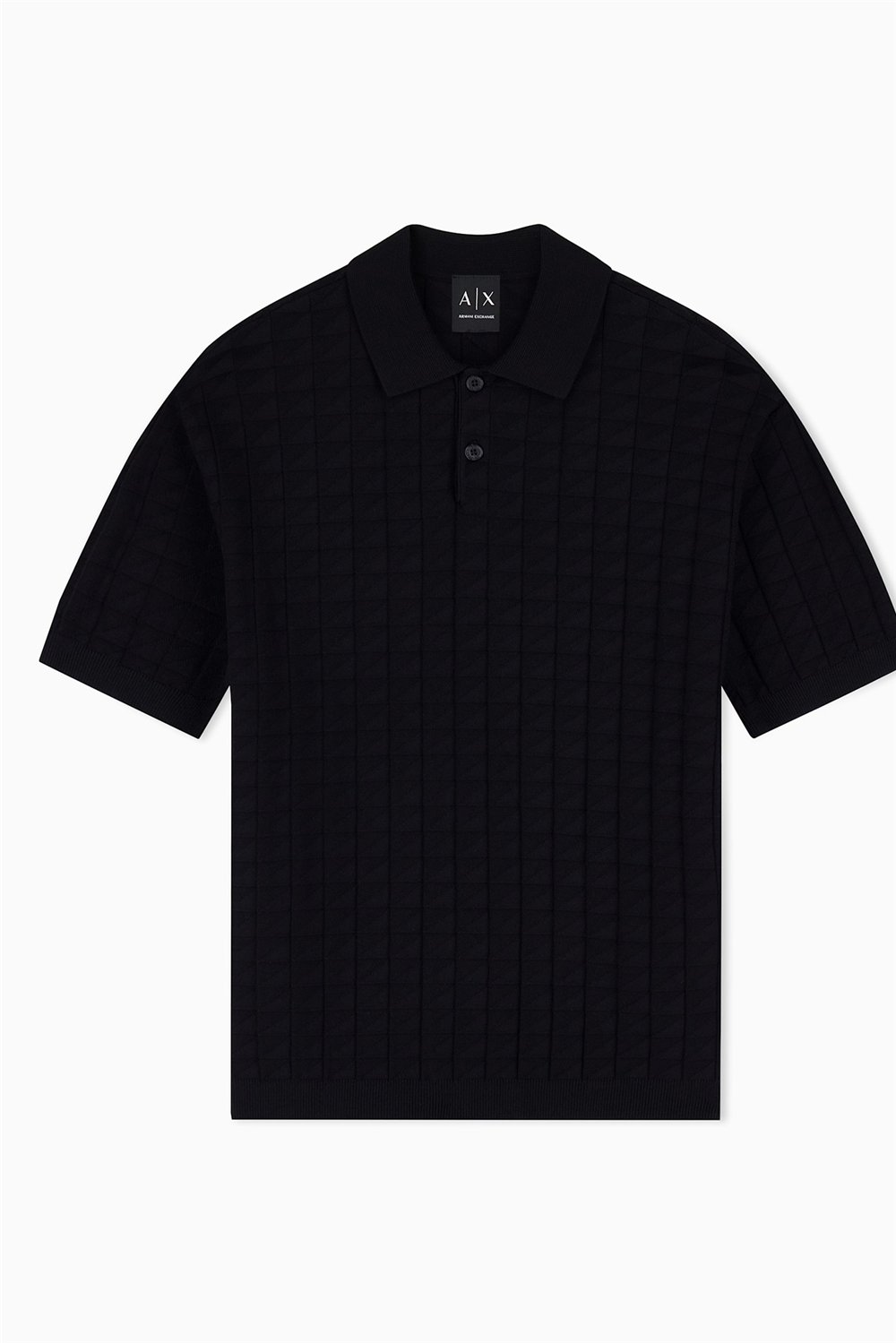 Armani Exchange Erkek Polo Yaka Triko Siyah