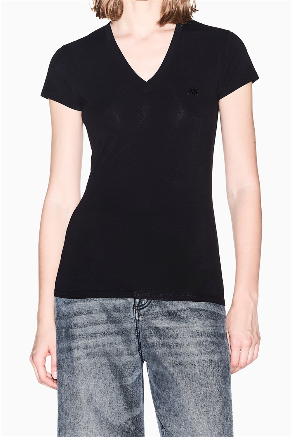 Armani Exchange Kadın Bisiklet Yaka T-Shirt Siyah