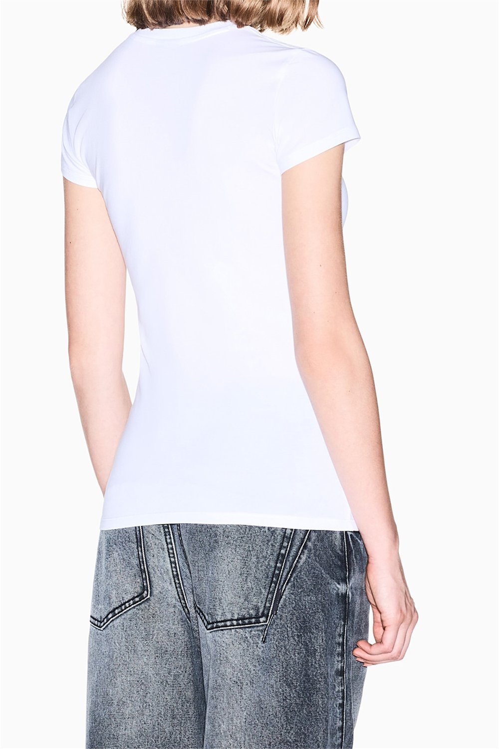 Armani Exchange Kadın Bisiklet Yaka T-Shirt Beyaz