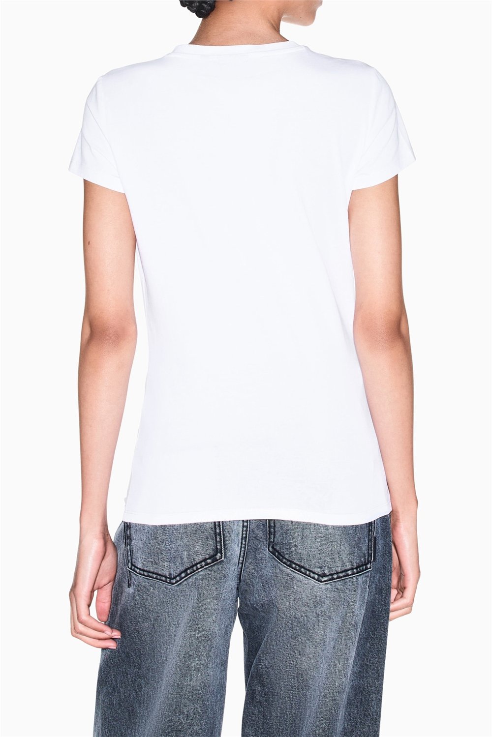 Armani Exchange Kadın Bisiklet Yaka T-Shirt Beyaz