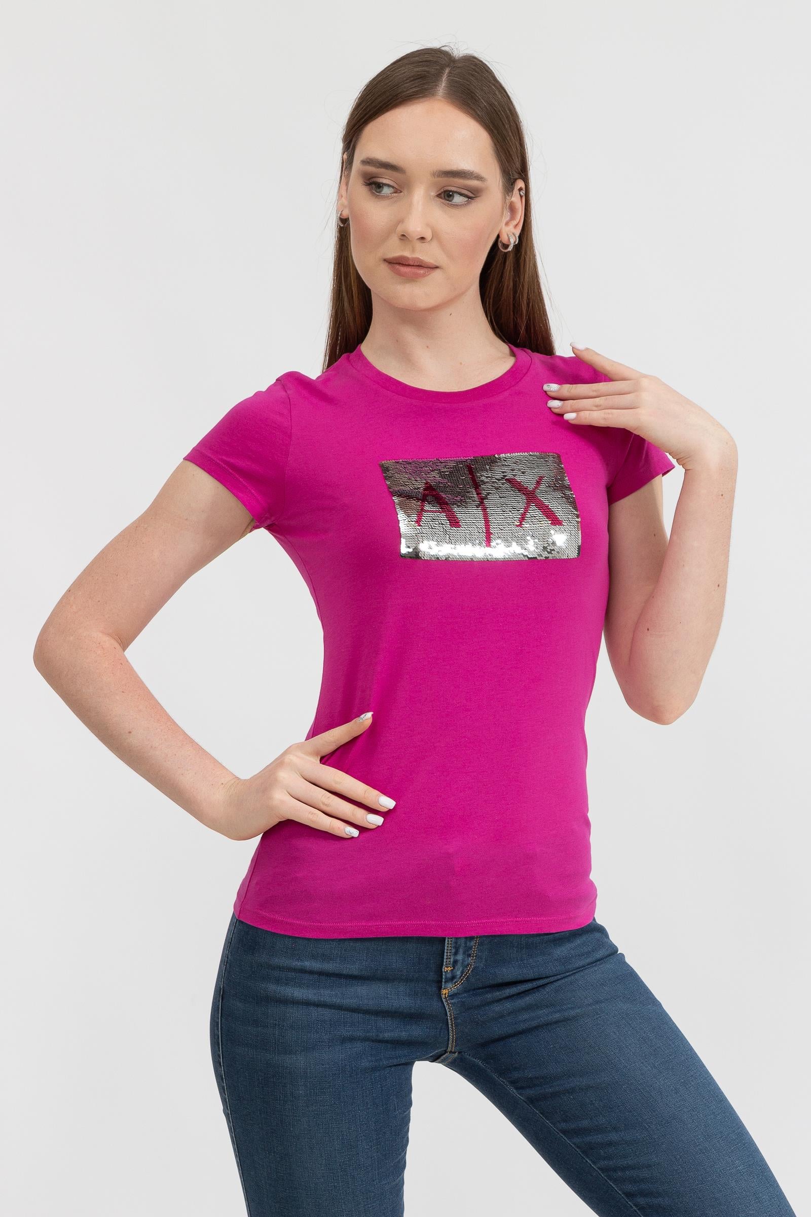 Armani Exchange Kadın Bisiklet Yaka T-Shirt