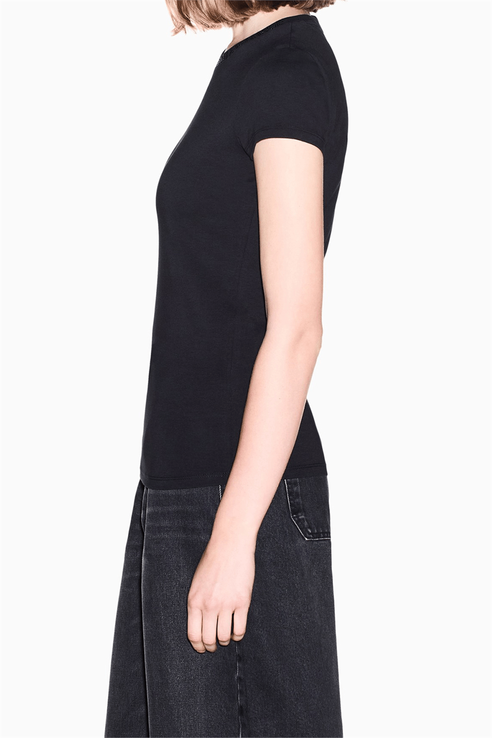 Armani Exchange Kadın Bisiklet Yaka T-Shirt Siyah