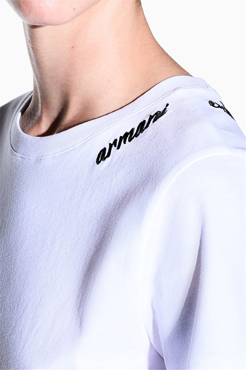 Armani Exchange Kadın Bisiklet Yaka T-Shirt Beyaz