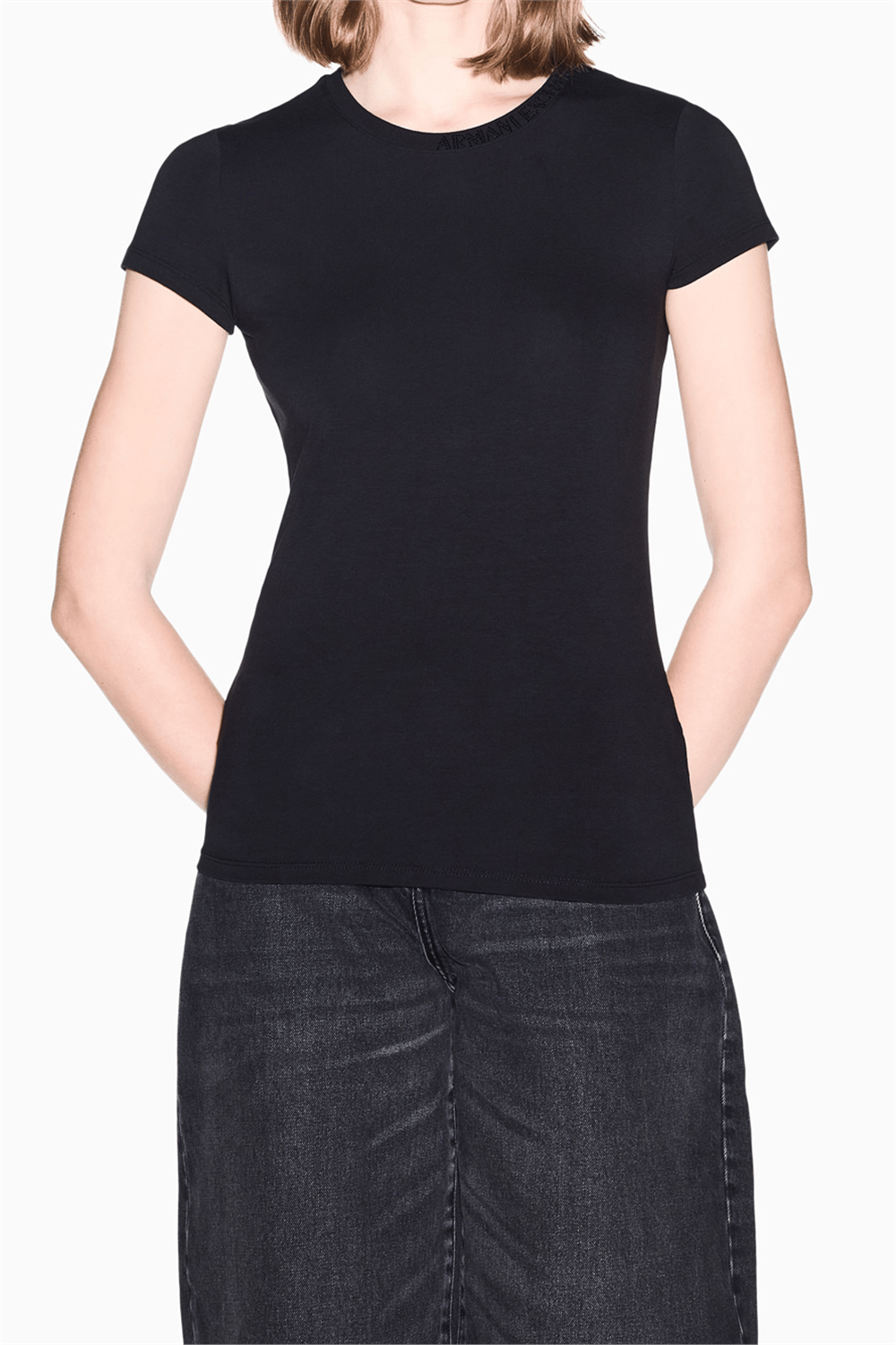 Armani Exchange Kadın Bisiklet Yaka T-Shirt Siyah