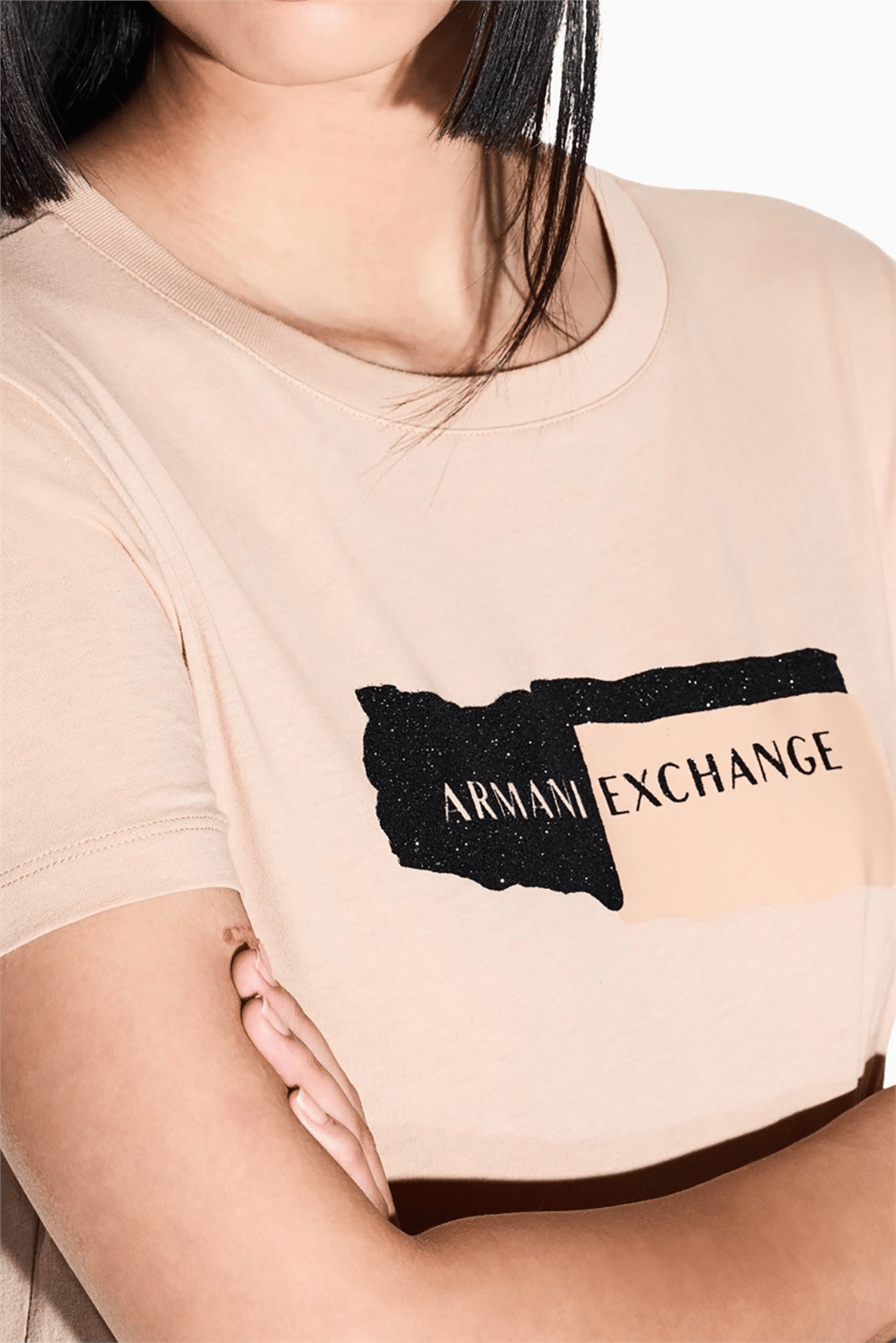 Armani Exchange Kadın Bisiklet Yaka T-Shirt Taba
