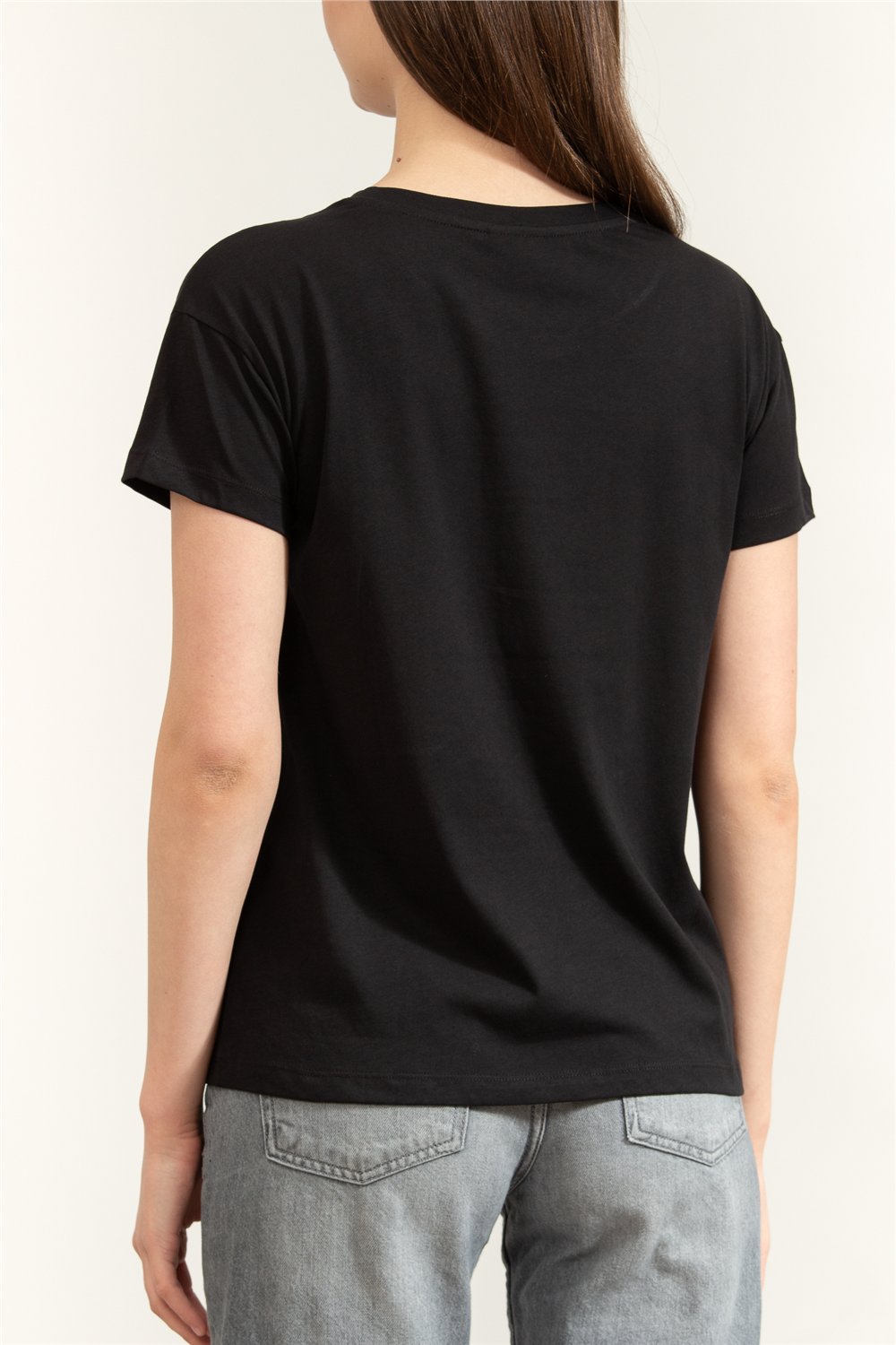 Armani Exchange Kadın Bisiklet Yaka T-Shirt Siyah