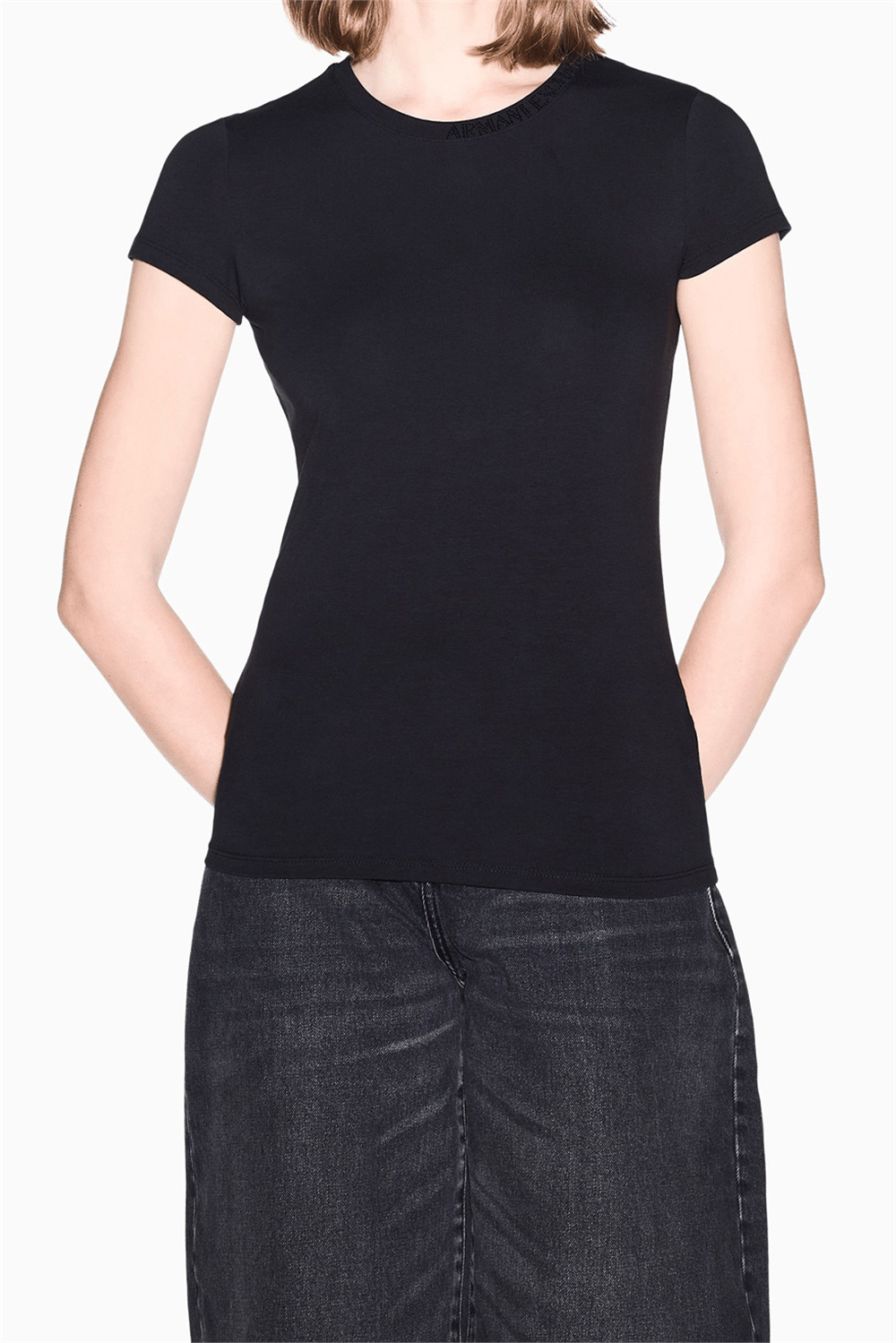 Armani Exchange Kadın Bisiklet Yaka T-Shirt Siyah