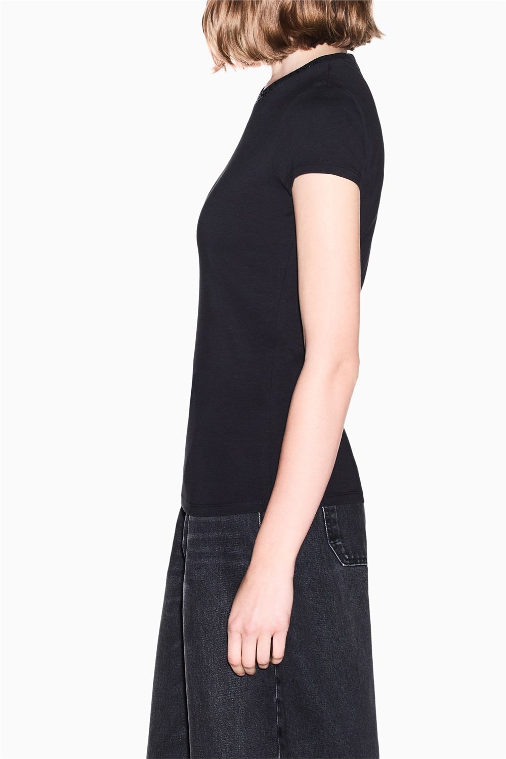 Armani Exchange Kadın Bisiklet Yaka T-Shirt Siyah