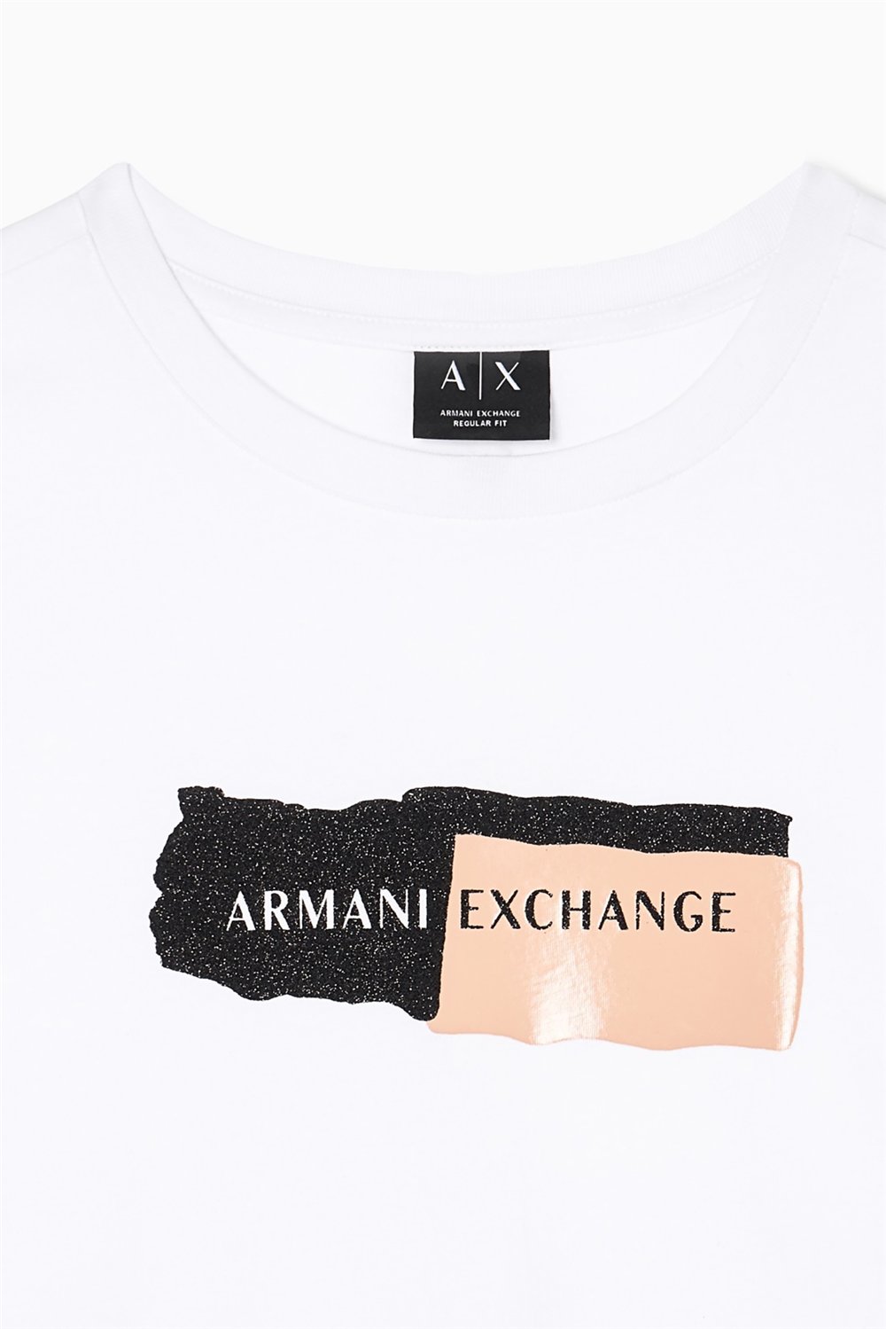 Armani Exchange Kadın Bisiklet Yaka T-Shirt Beyaz