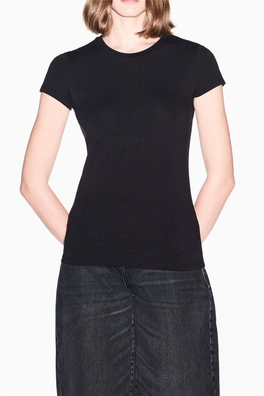 Armani Exchange Kadın Bisiklet Yaka T-Shirt Siyah