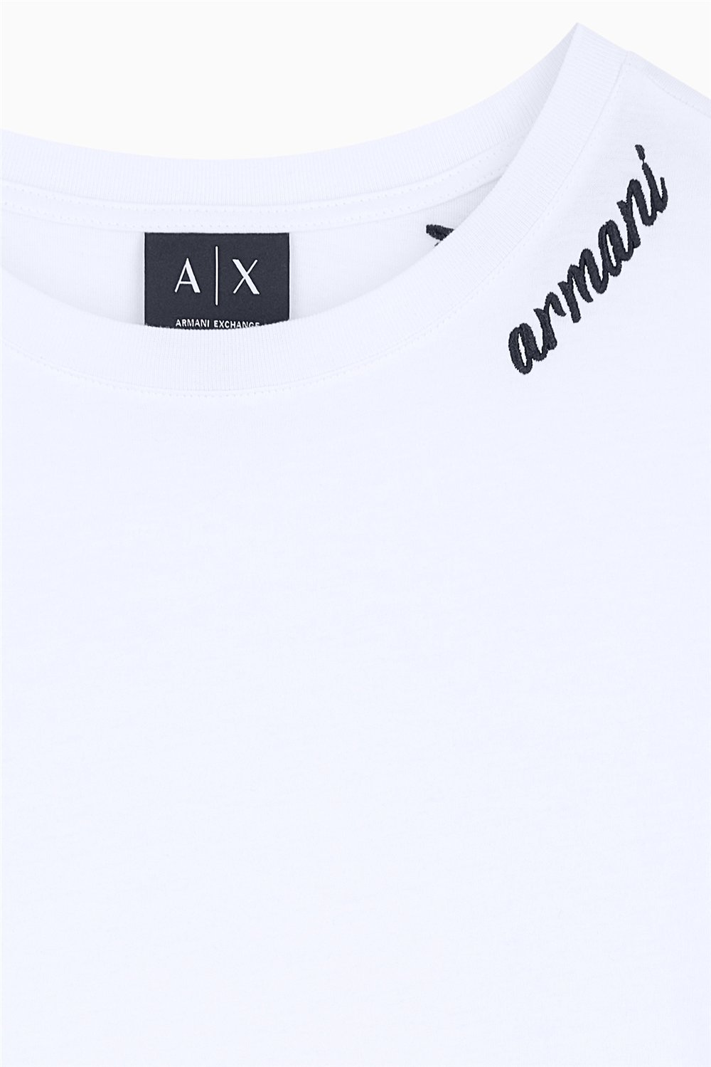 Armani Exchange Kadın Bisiklet Yaka T-Shirt Beyaz