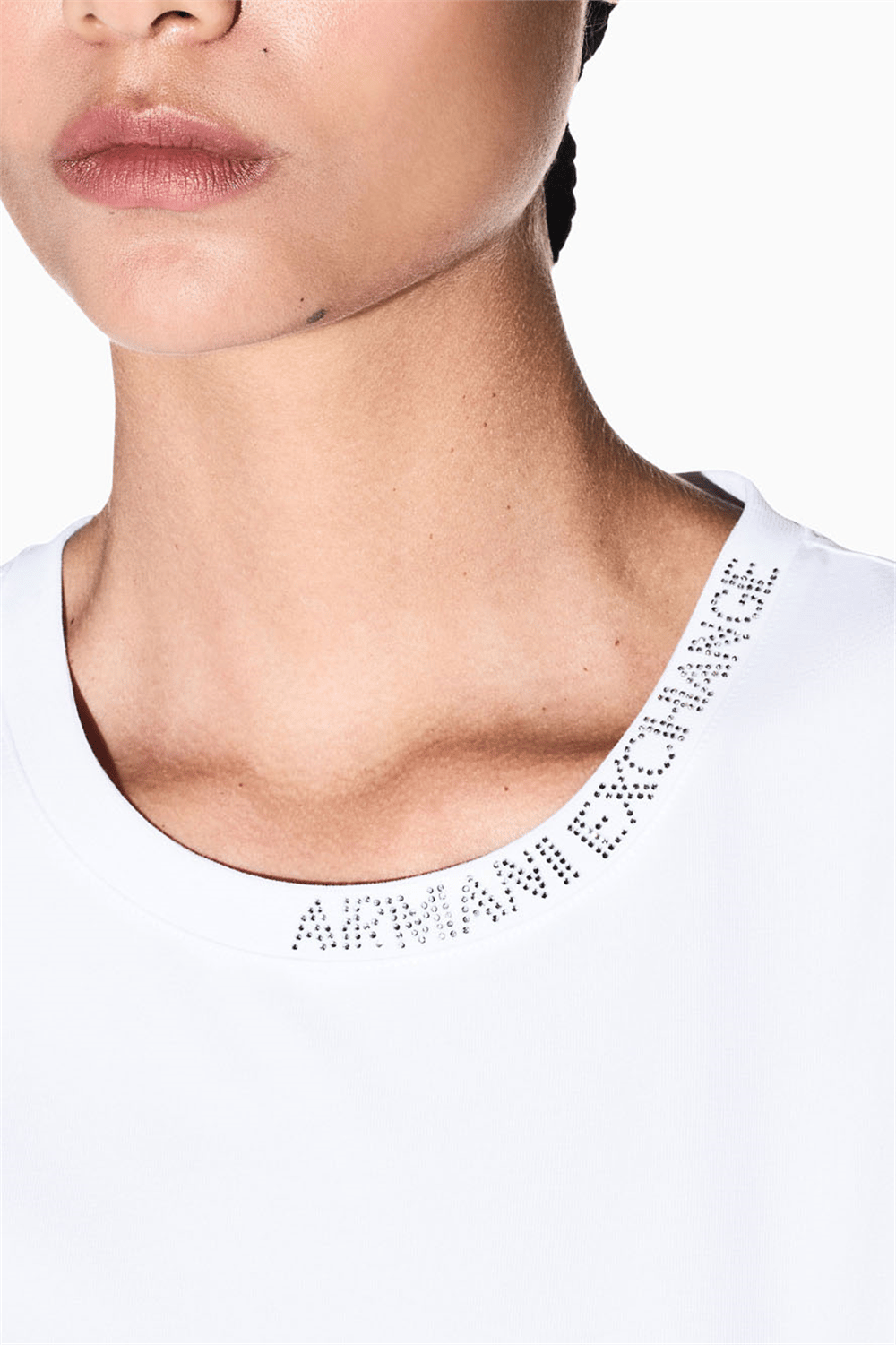 Armani Exchange Kadın Bisiklet Yaka T-Shirt Beyaz