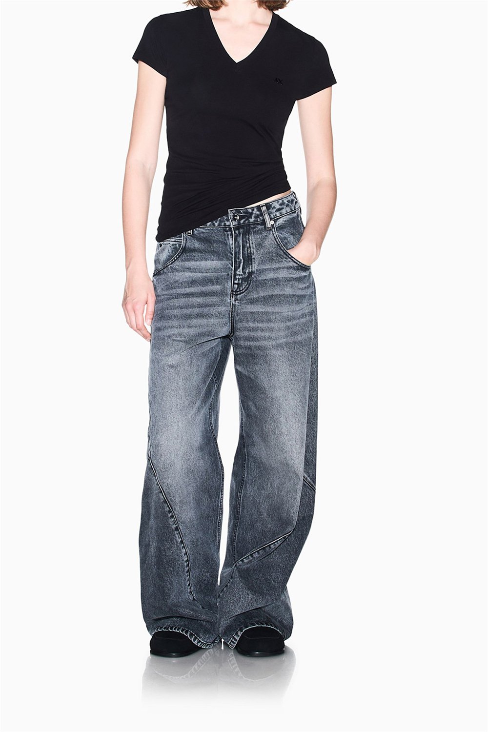 Armani Exchange Kadın Bisiklet Yaka T-Shirt Siyah