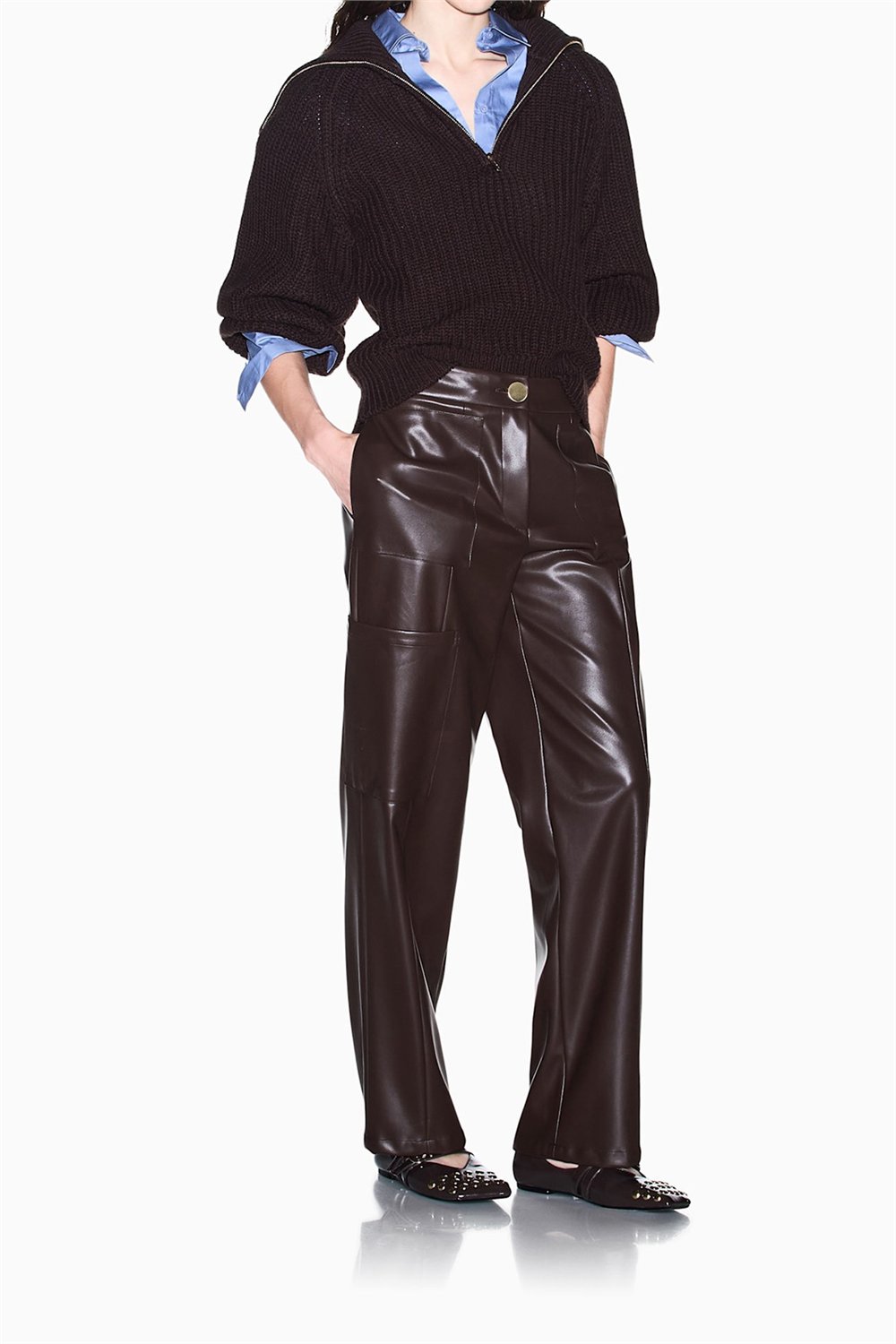 Armani Exchange Kadın Deri Pantolon