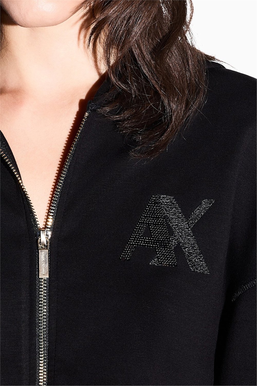 Armani Exchange Kadın Fermuarlı Sweatshirt Siyah