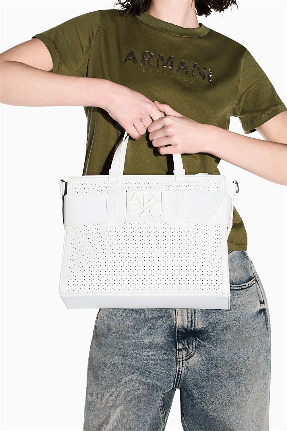 Armani Exchange Kadın Omuz Çantası Beyaz