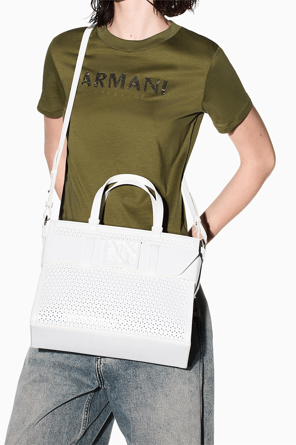 Armani Exchange Kadın Omuz Çantası Beyaz