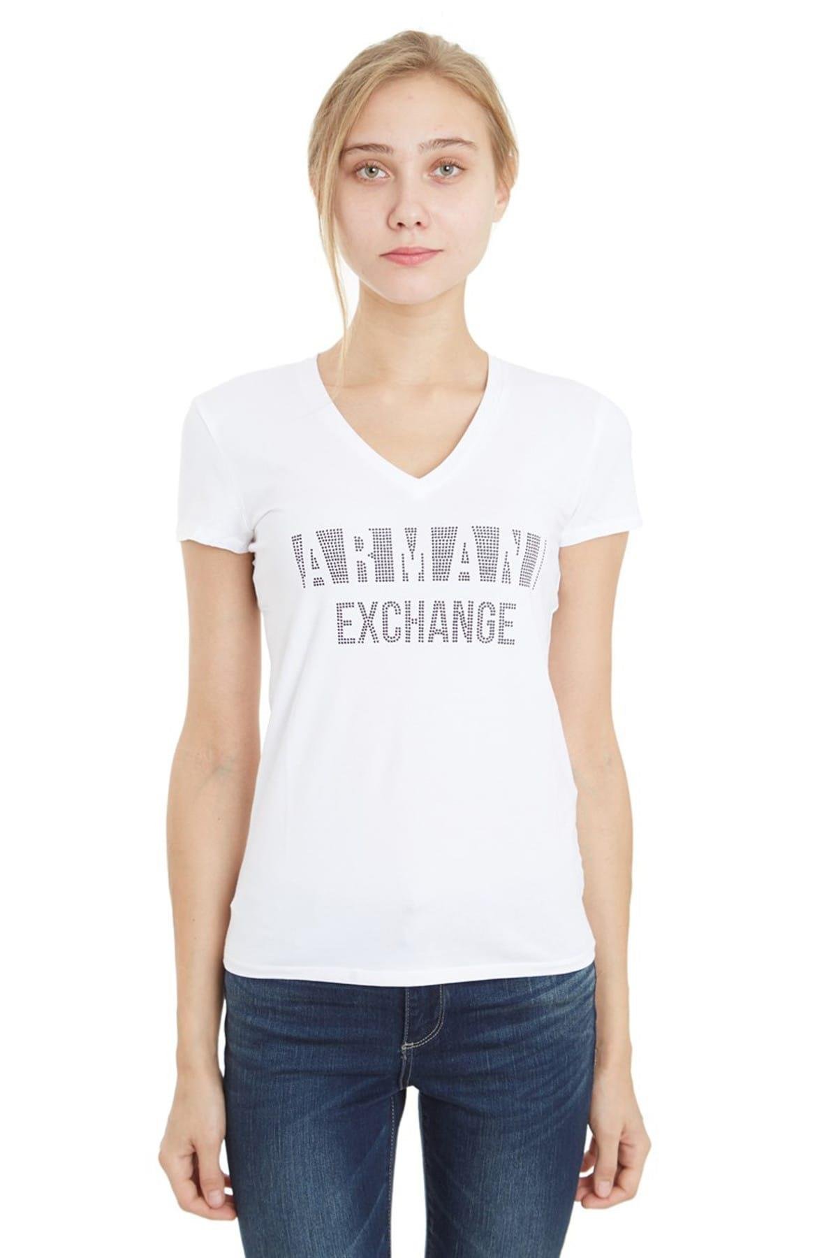 Armani Exchange Kadın V Yaka T-Shirt
