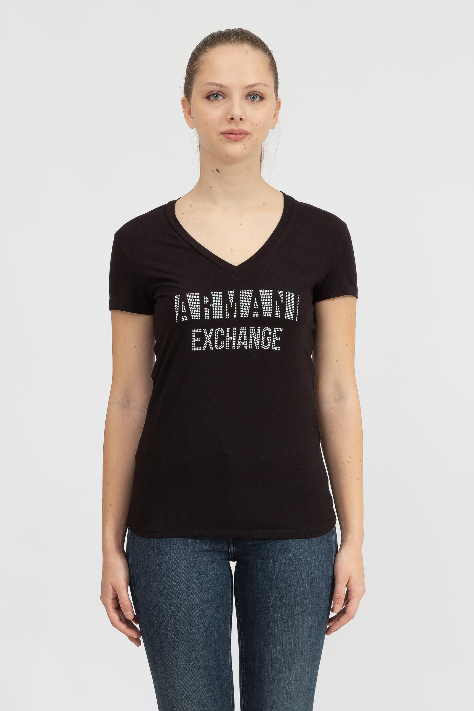 Armani Exchange Kadın V Yaka T-Shirt