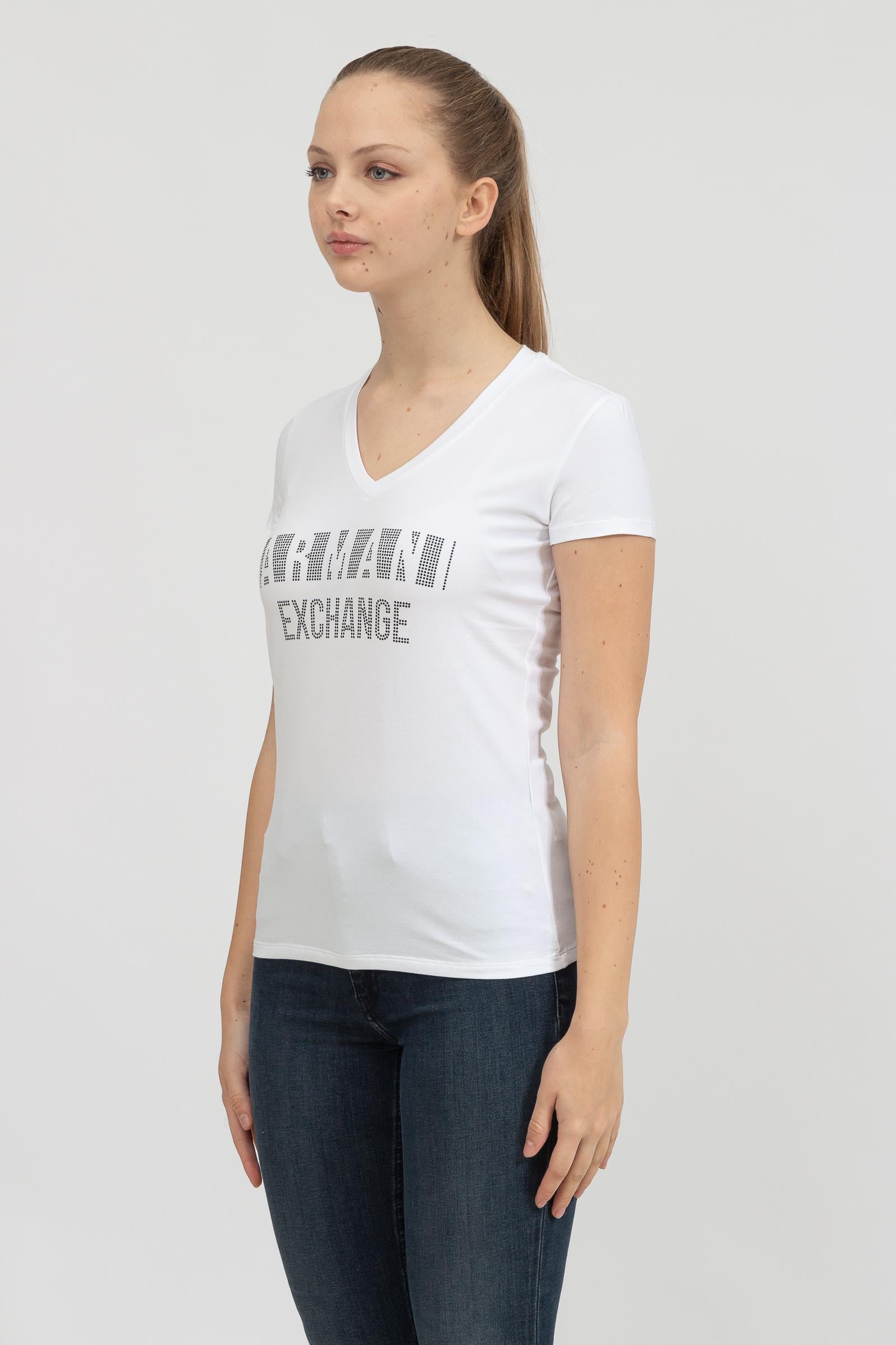 Armani Exchange Kadın V Yaka T-Shirt