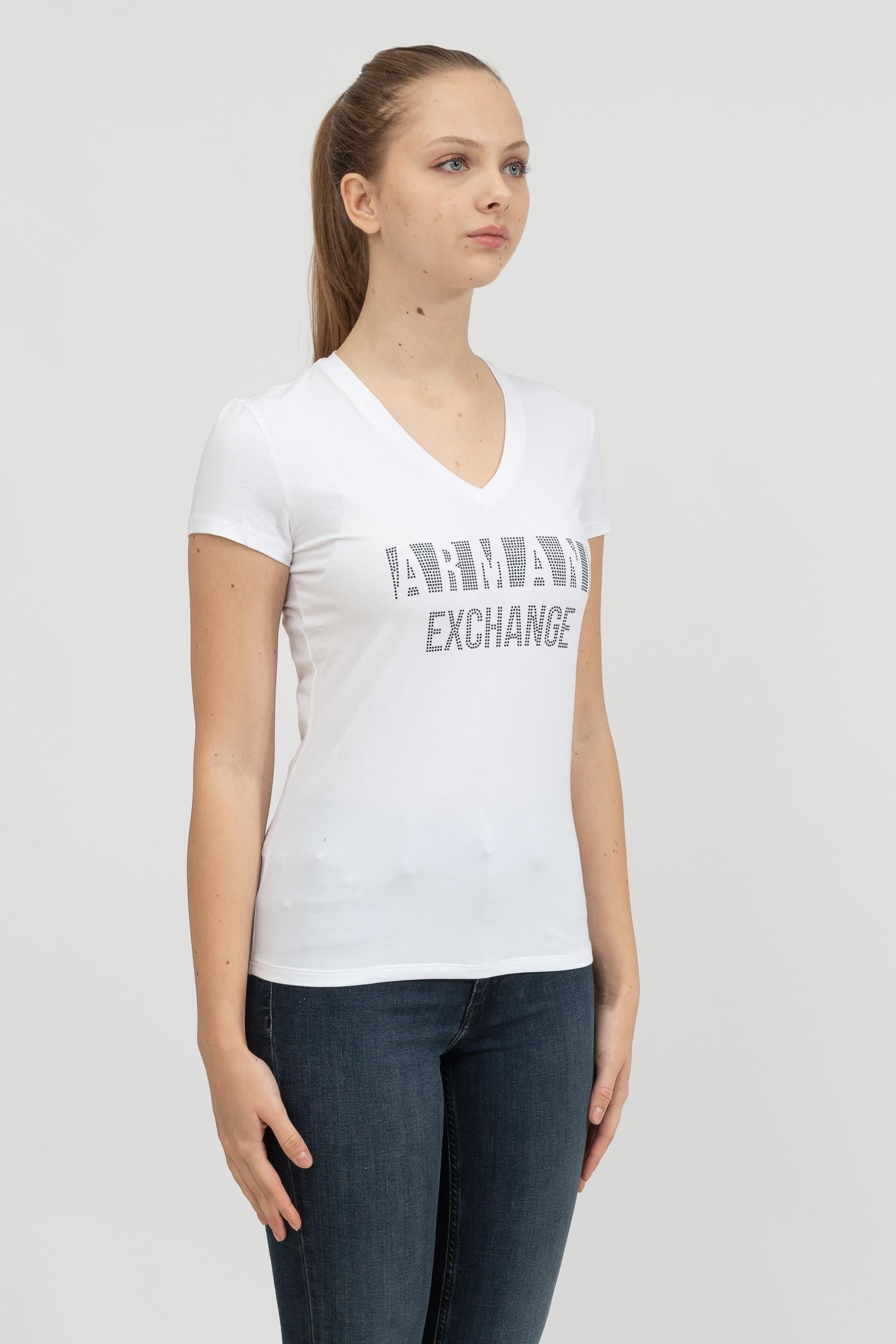 Armani Exchange Kadın V Yaka T-Shirt