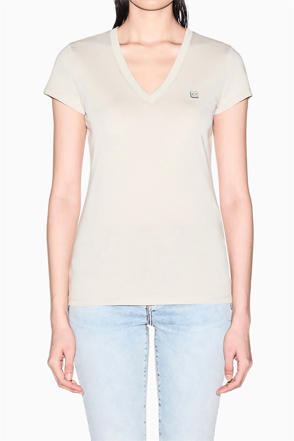 Armani Exchange Kadın V Yaka T-Shirt Çok Renkli