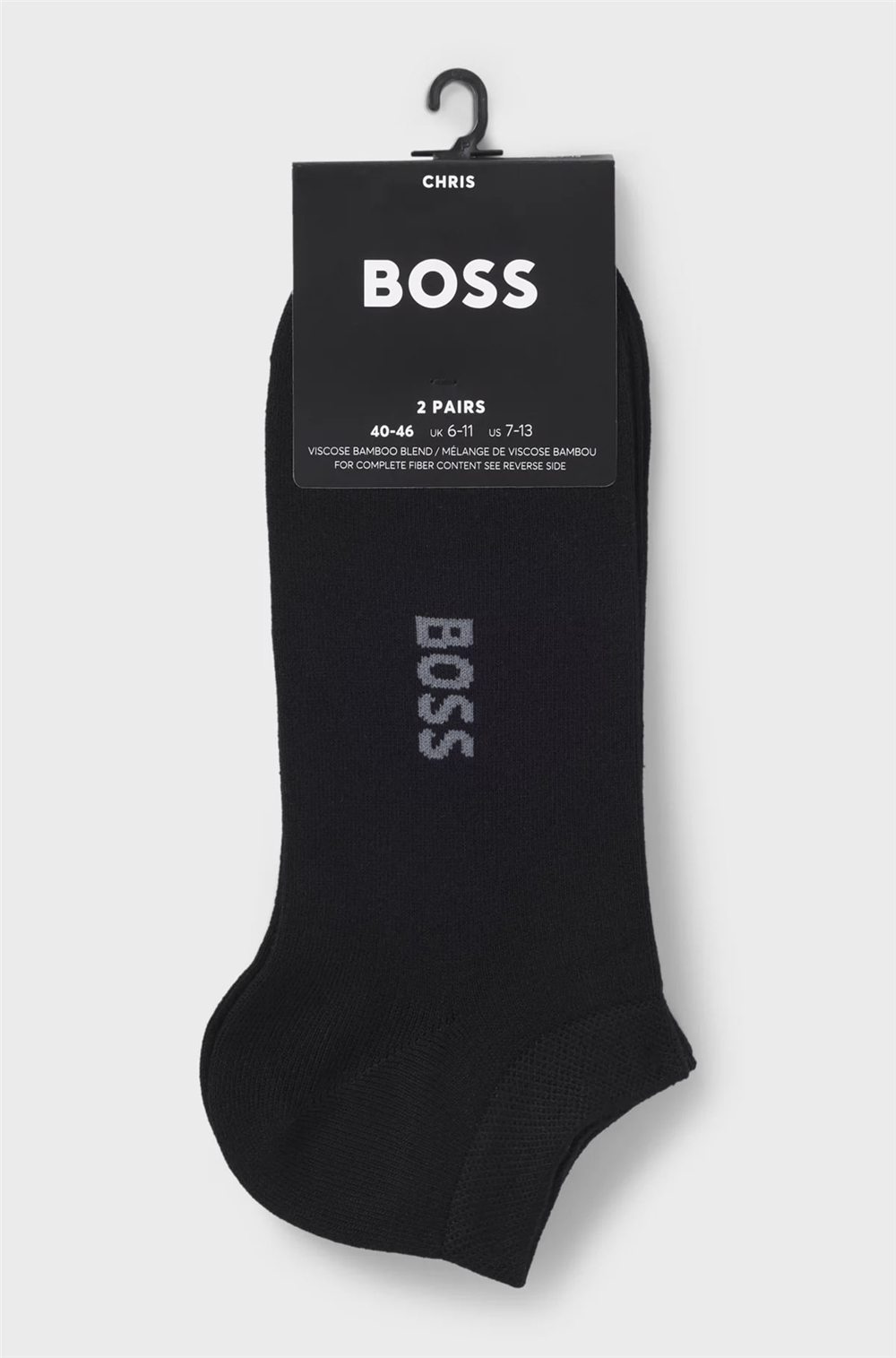 BOSS 2P As Logo Bamboo Erkek 2li Çorap Siyah