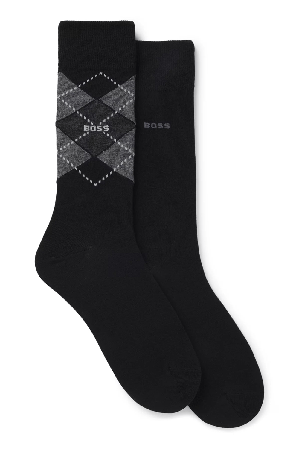 Boss Argyle Erkek 2li Çorap Siyah