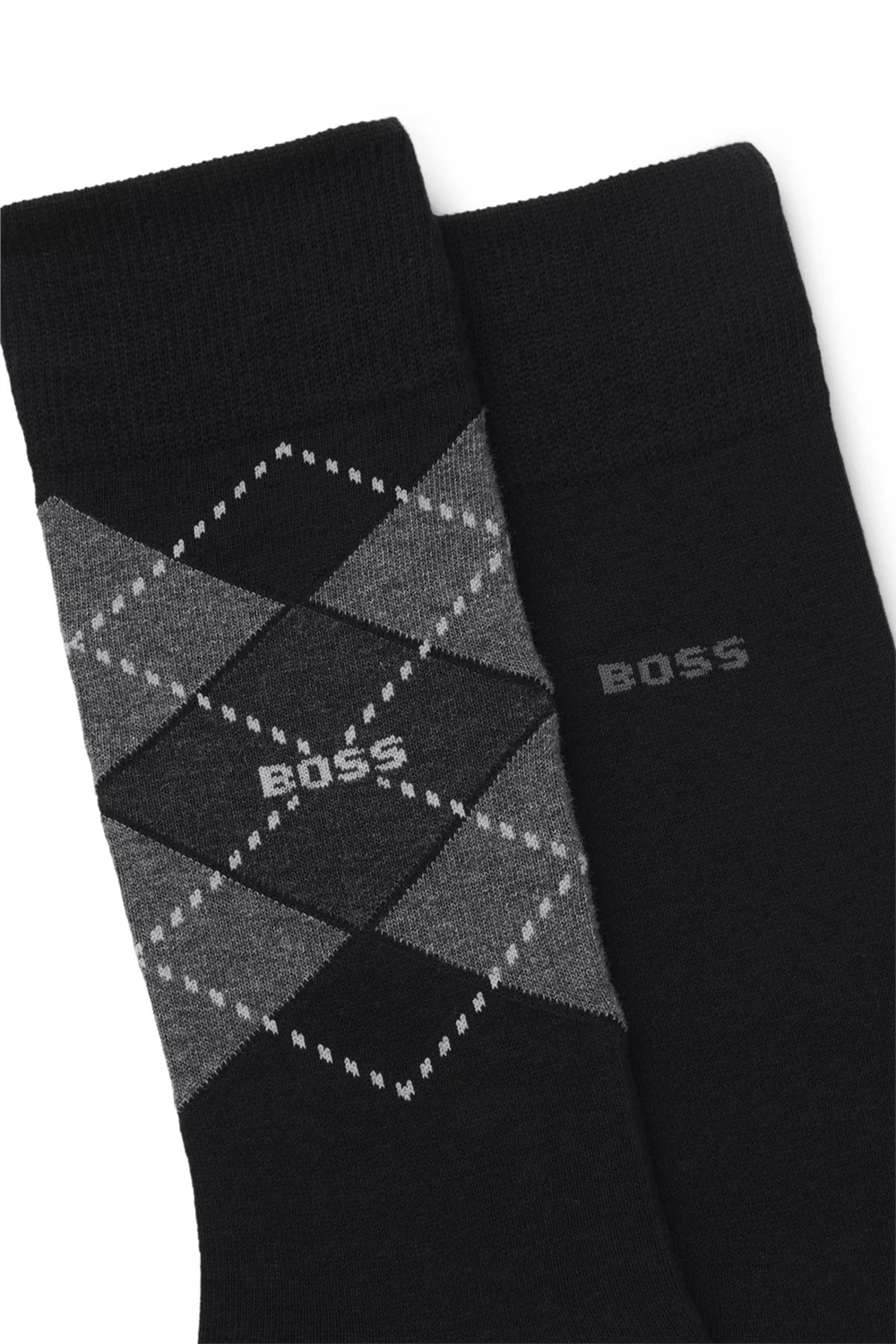 Boss Argyle Erkek 2li Çorap Siyah