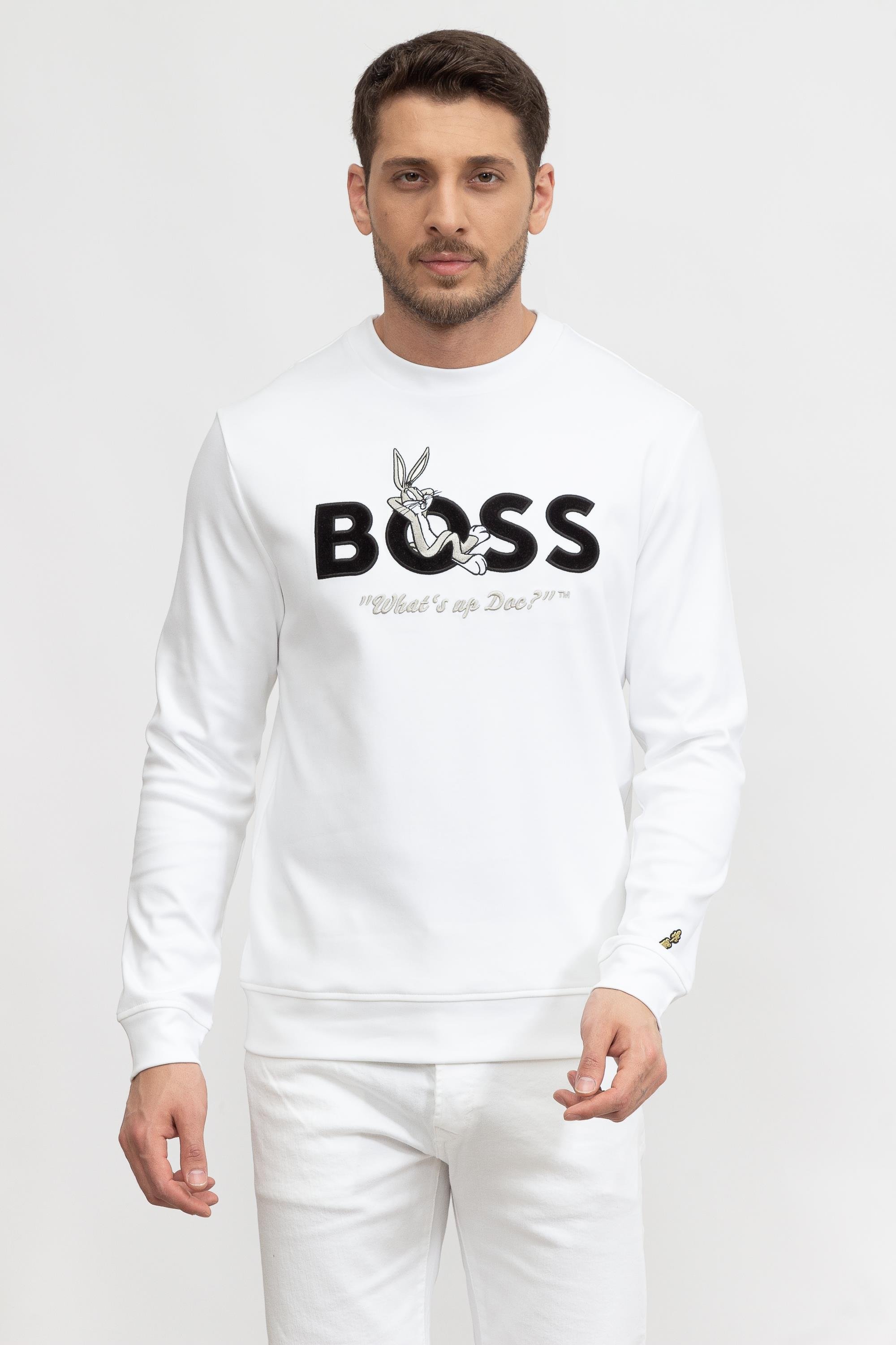 Boss Bun Erkek Bisiklet Yaka Sweatshirt