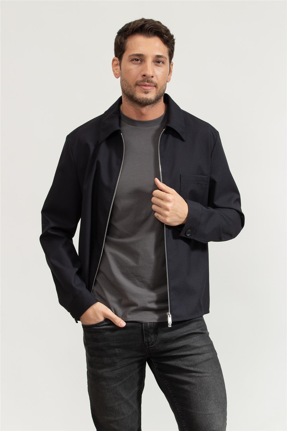 BOSS C-Carper-Zip Erkek Mont