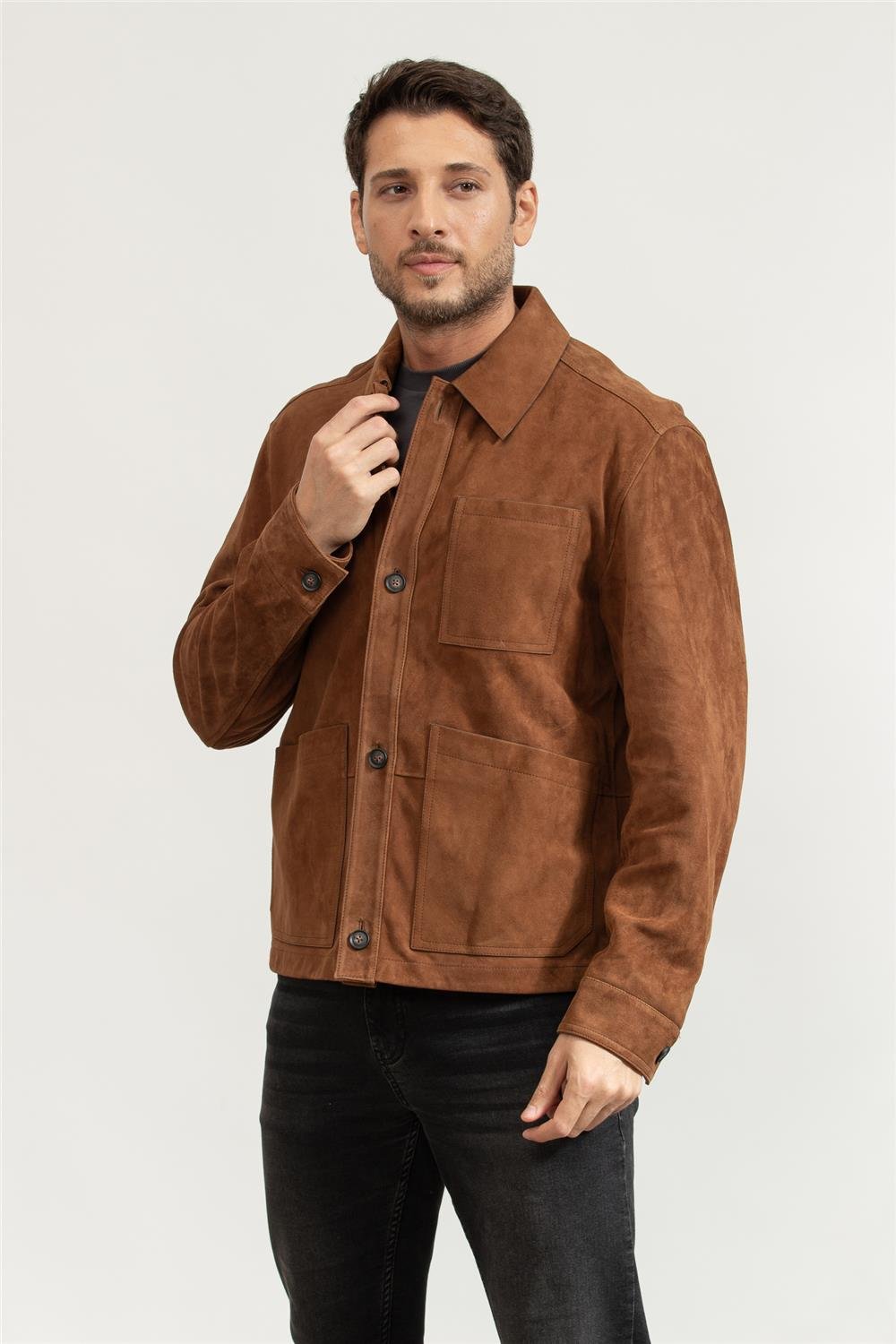 BOSS C-Markuedo Erkek Süet Mont