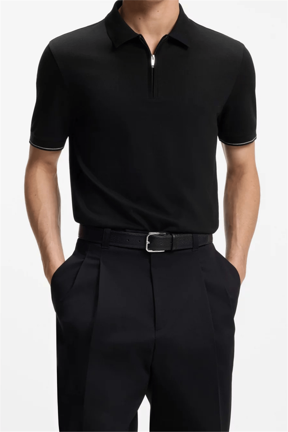 BOSS C Pei 90 Erkek Polo Yaka T-Shirt Siyah
