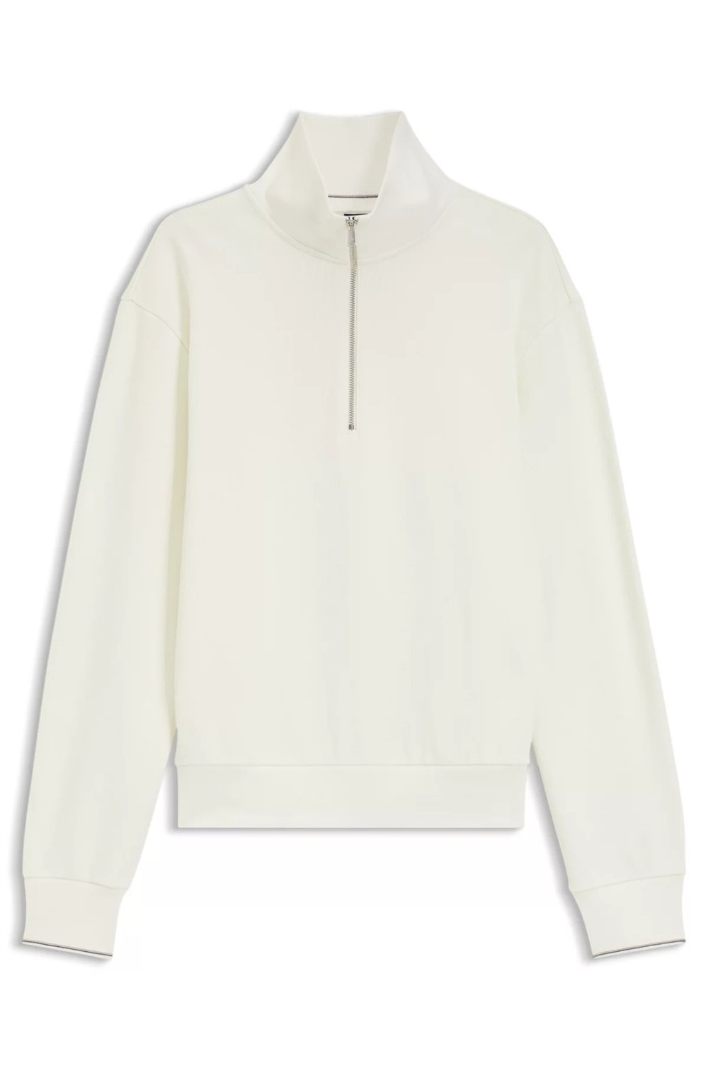 BOSS C Seidler 55 Erkek Fermuarlı Sweatshirt Beyaz