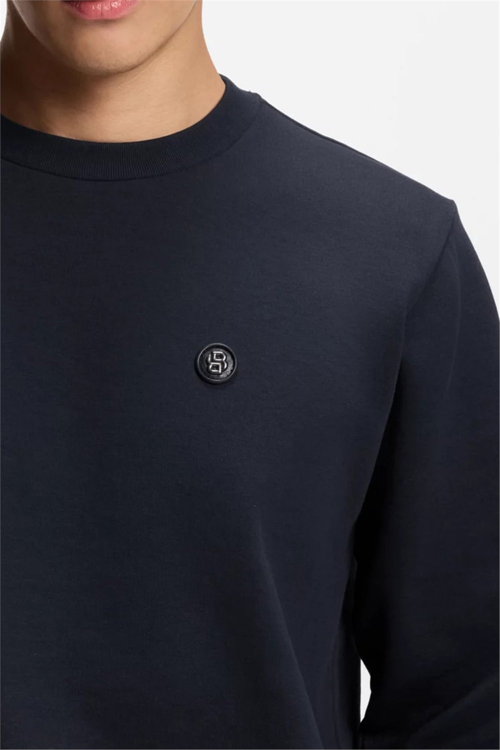 BOSS C Sharpe 01 Erkek Bisiklet Yaka Sweatshirt Mavi