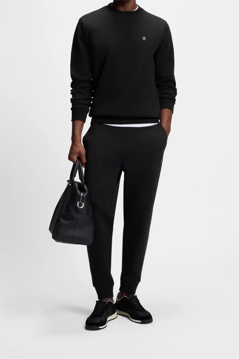 BOSS C Sharpe 01 Erkek Bisiklet Yaka Sweatshirt Siyah