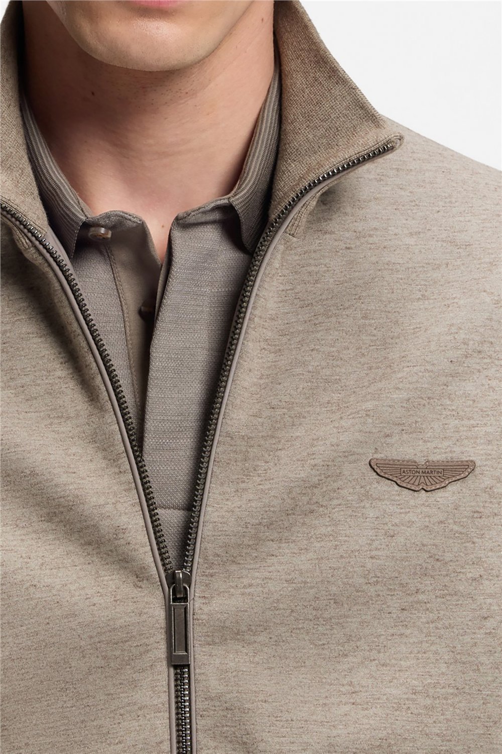 BOSS C Shepherd 242 Aston Martin Erkek Fermuarlı Sweatshirt Gri