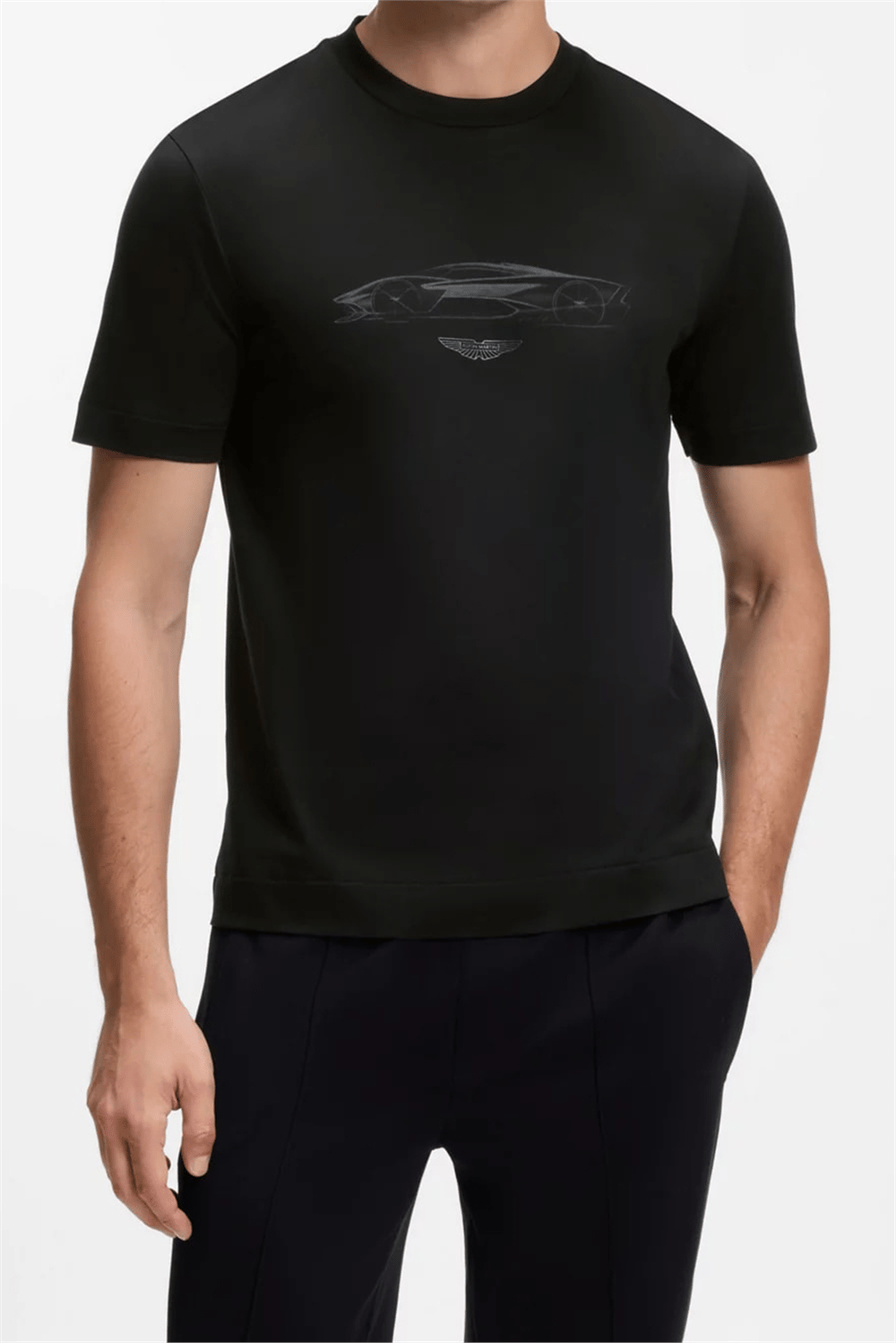 BOSS C Taut 181 Am Erkek Bisiklet Yaka T-Shirt Siyah